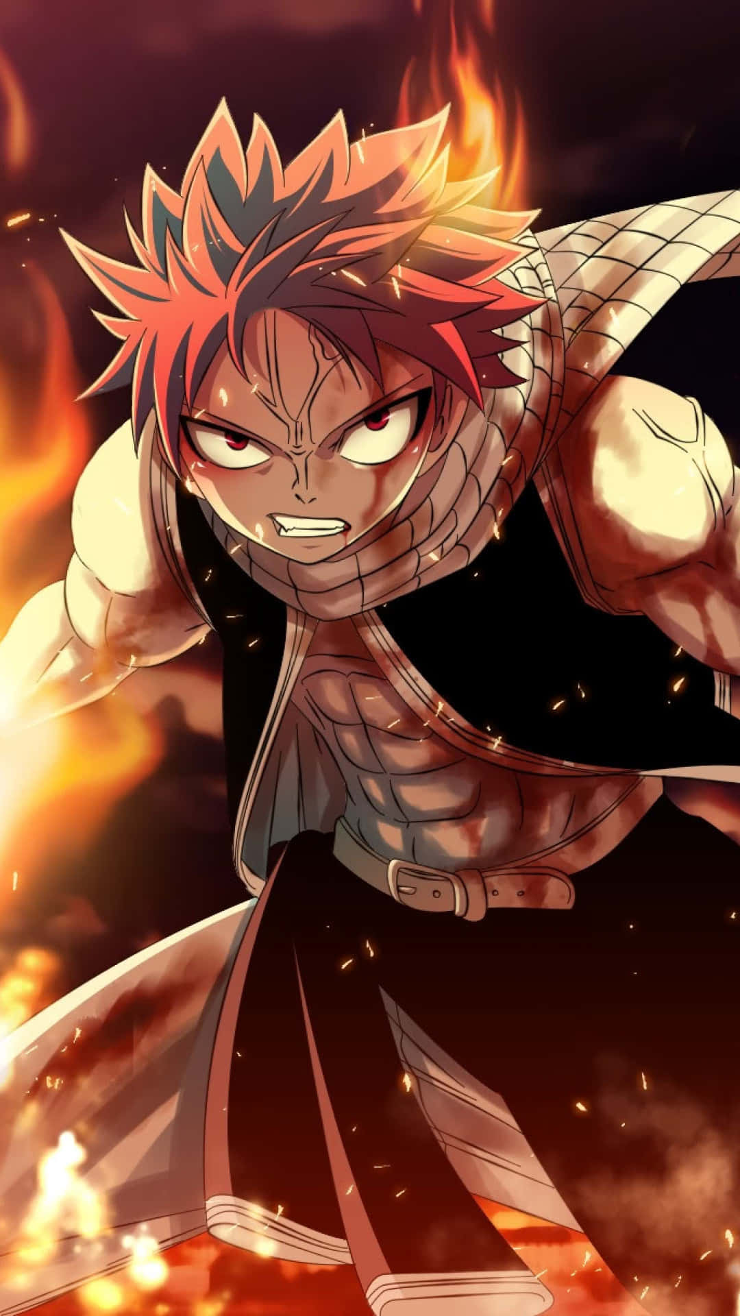 Fairy Tail Естетика Нацу Драгнийл Интензивен Поглед Тапет