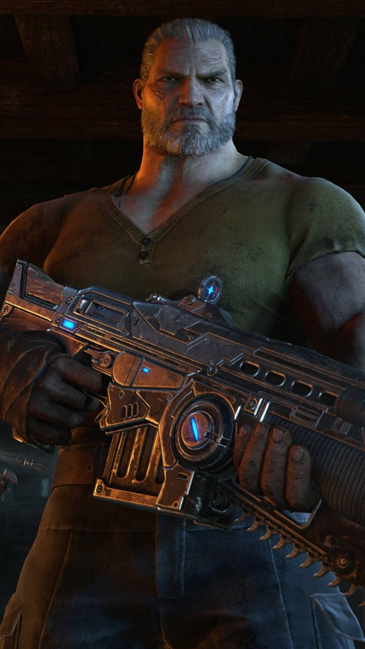 Fenix държащ оръжие Gears 5 телефон Тапет