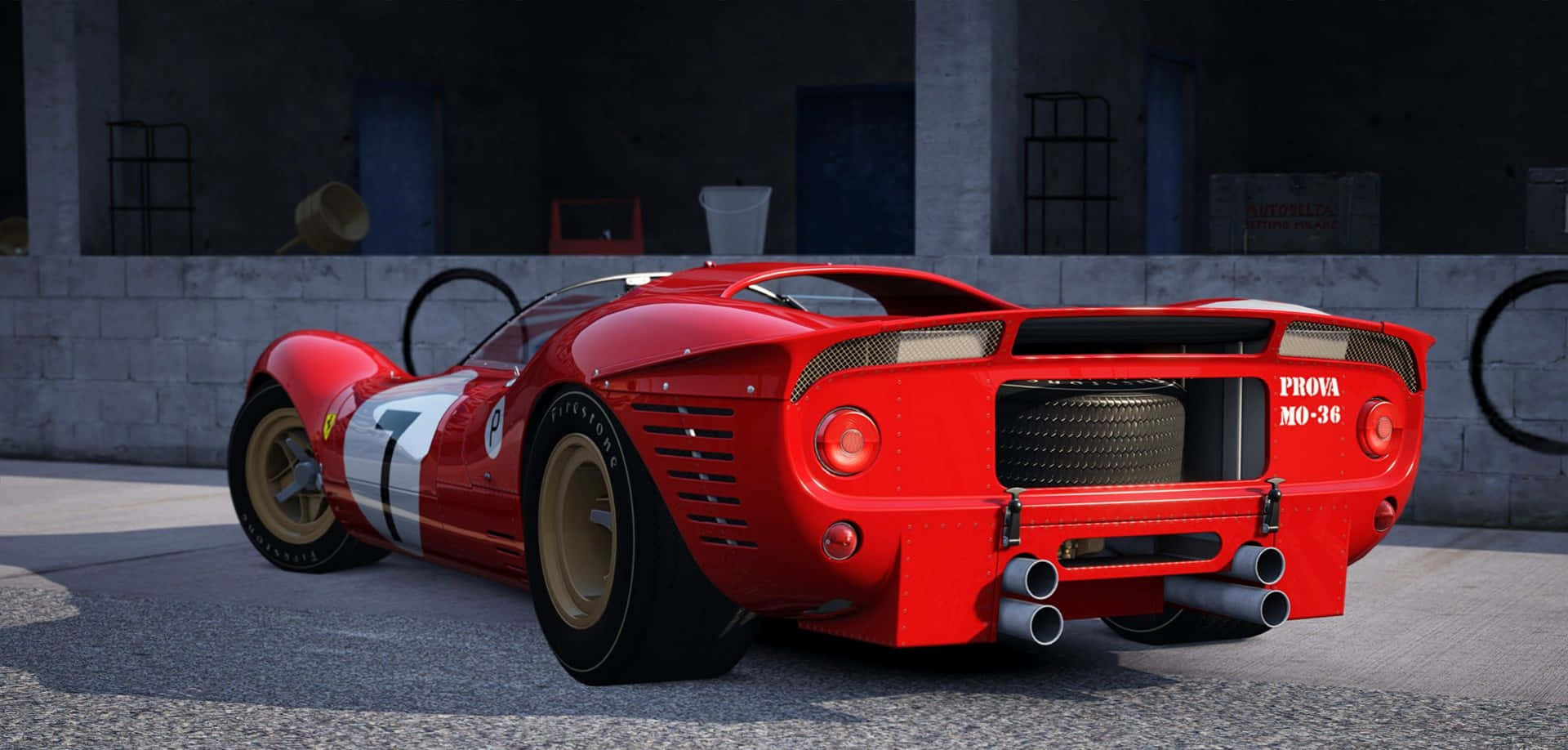 Ferrari 330 с четири изпускателни тръби Тапет