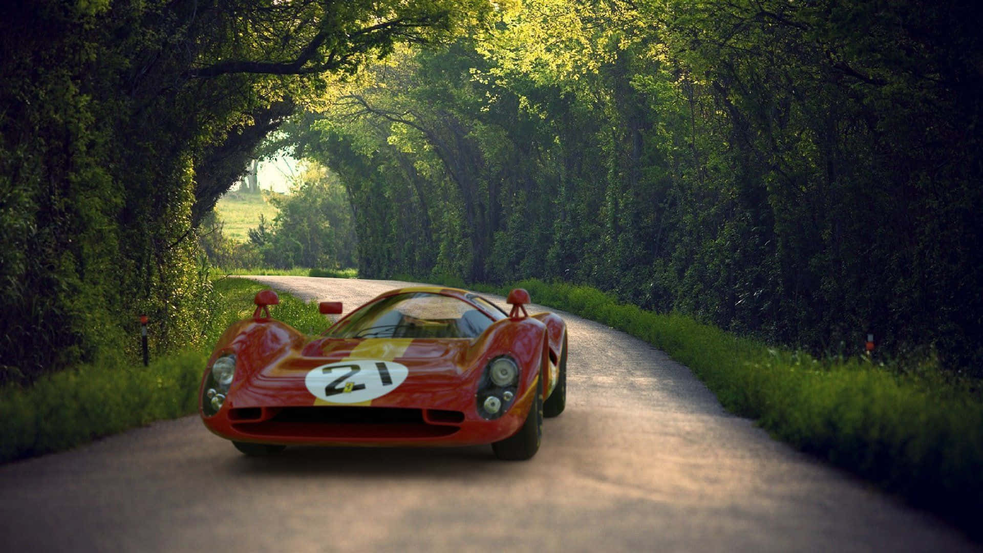 Ferrari 330 на сенчест път Тапет