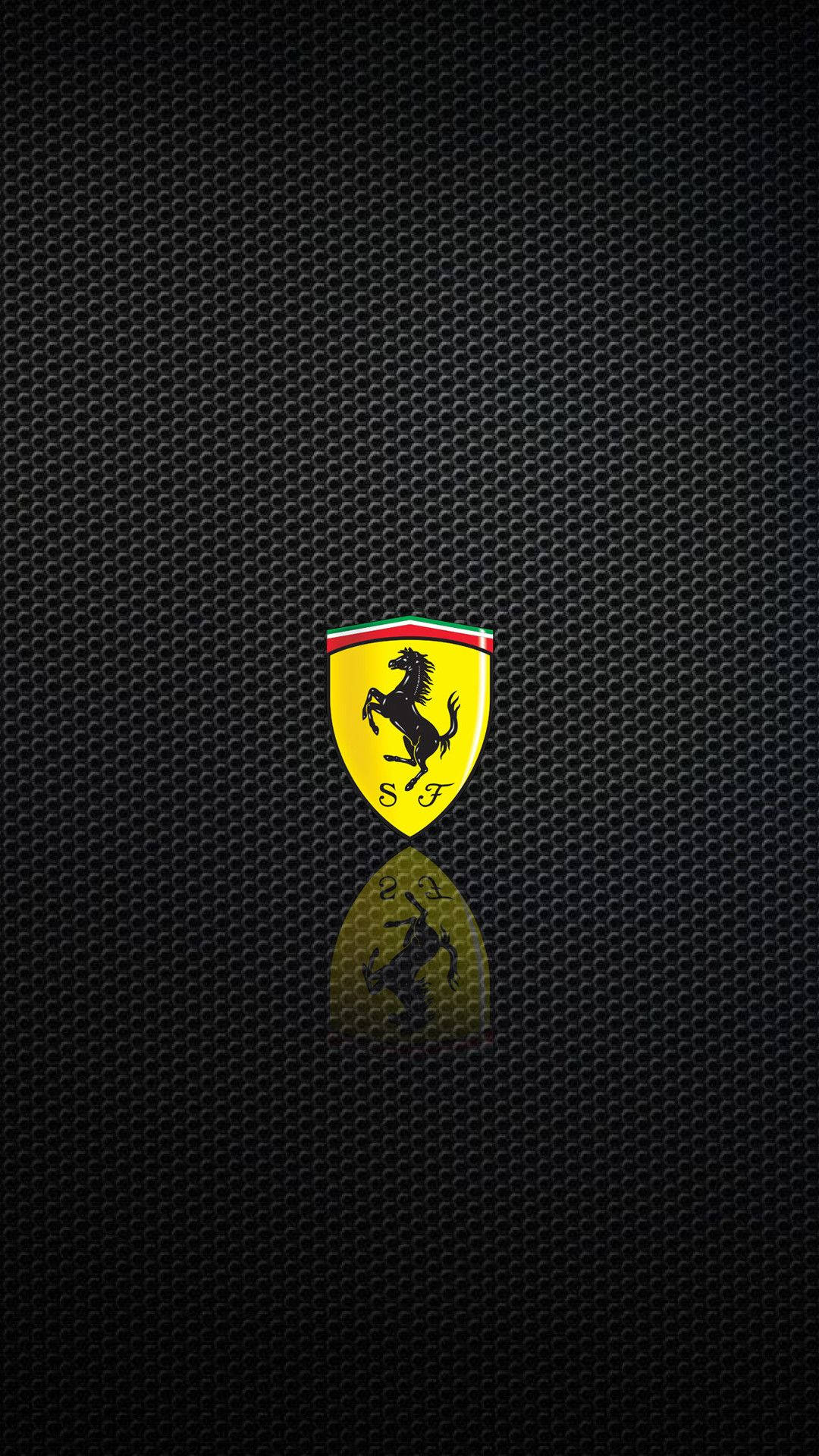 Черно естетично лого на Ferrari за телефон Тапет