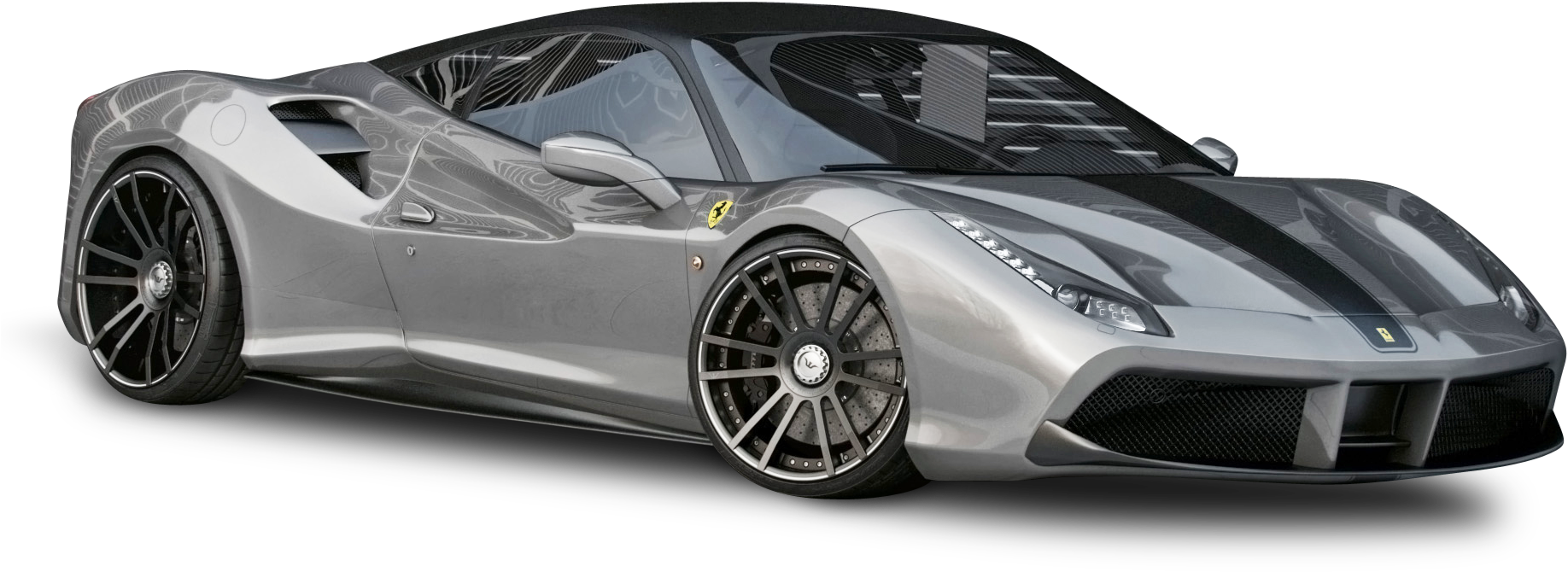 Сребърен спортен автомобил Ferrari Тапет