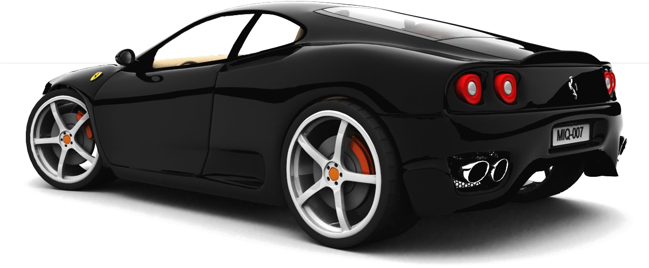 Черен спортен автомобил Ferrari в профил Тапет