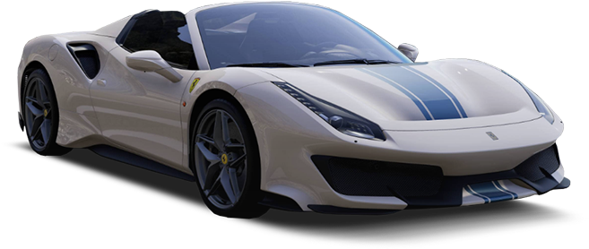 Бял спортивен автомобил Ferrari с открит покрив Тапет