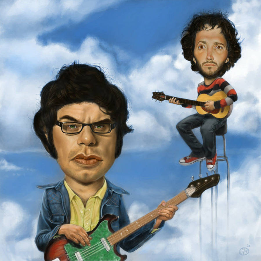 Реалистични карикатури на Flight Of The Conchords Тапет