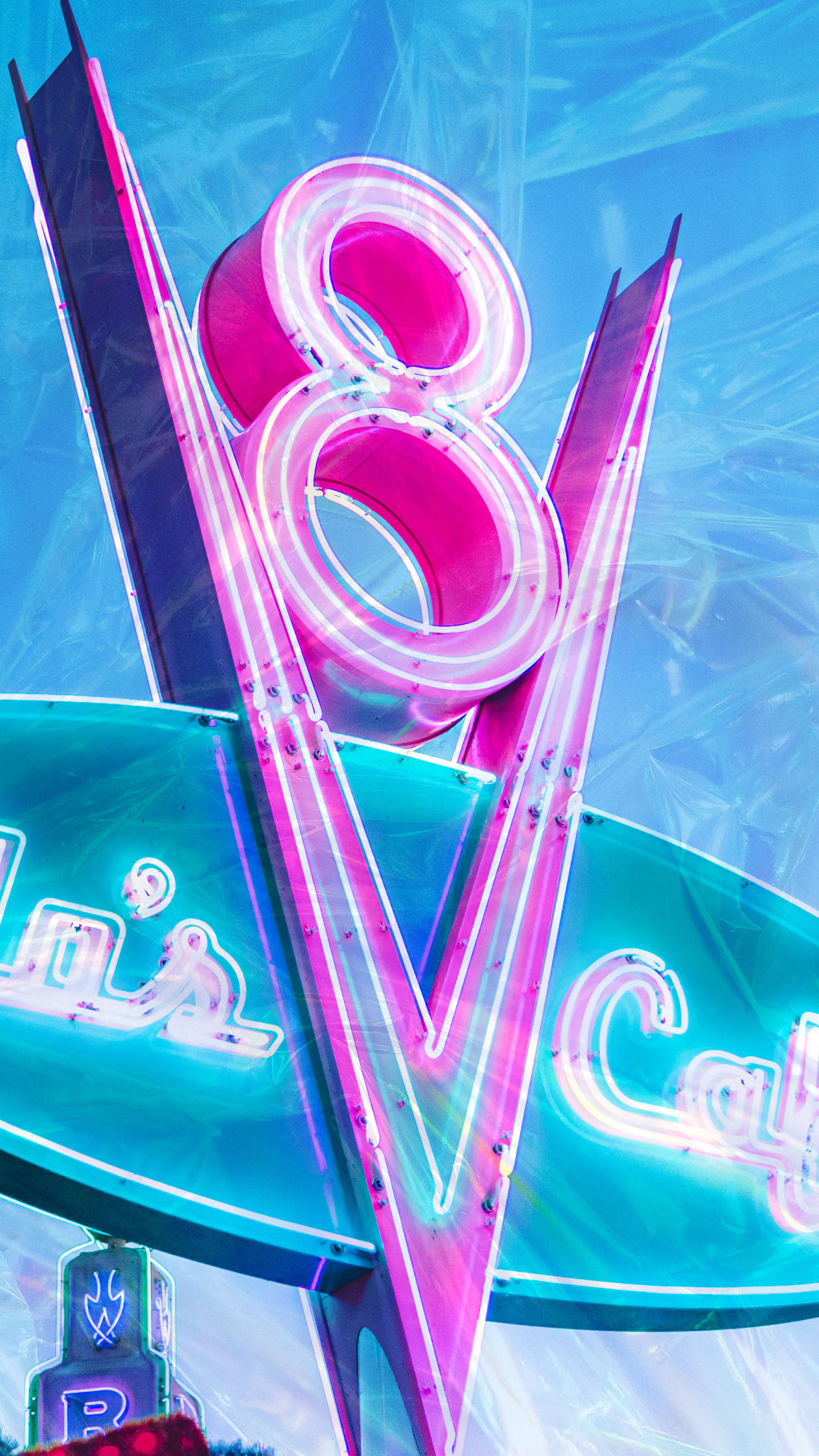 Лого на Flo's V8 Cafe Disneyland Тапет