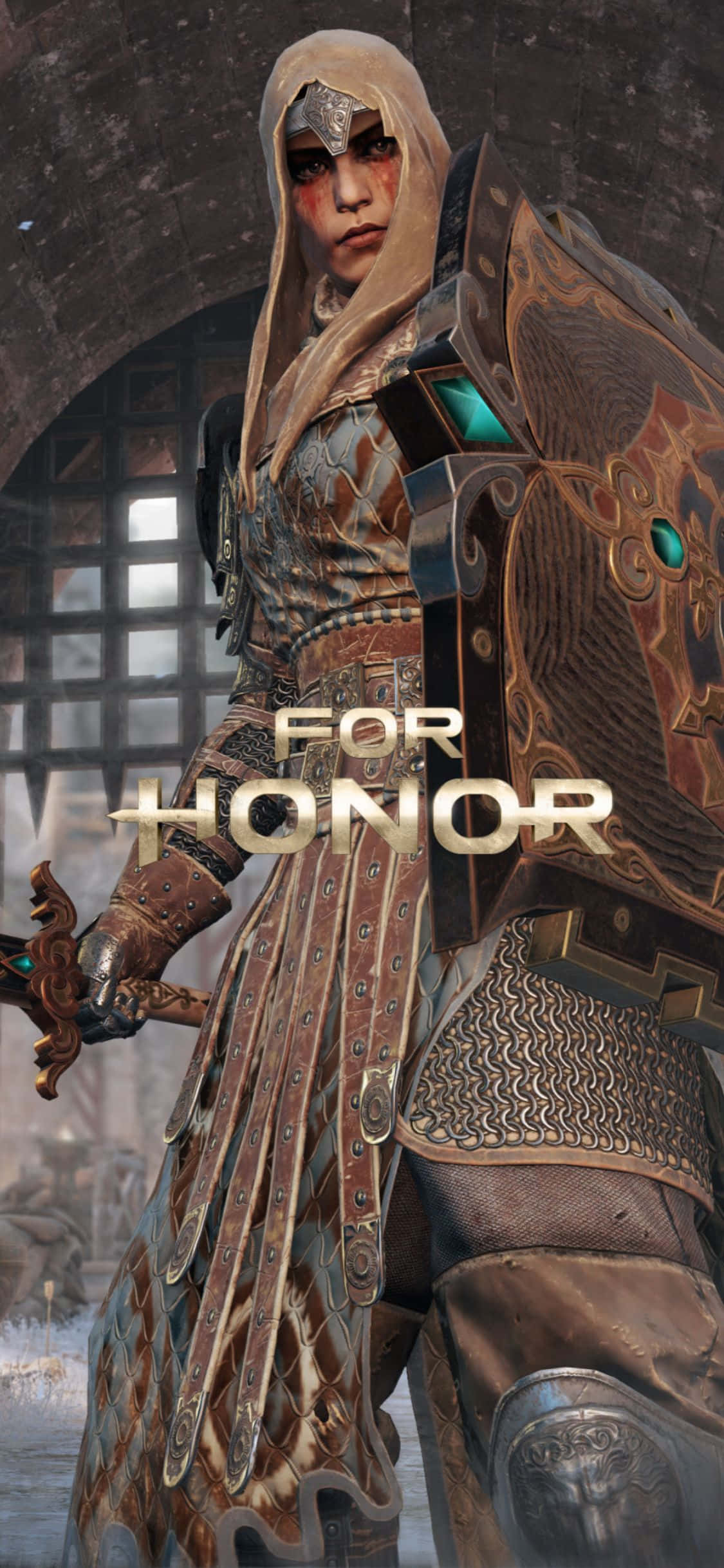 жена в броня с думите for honor Тапет