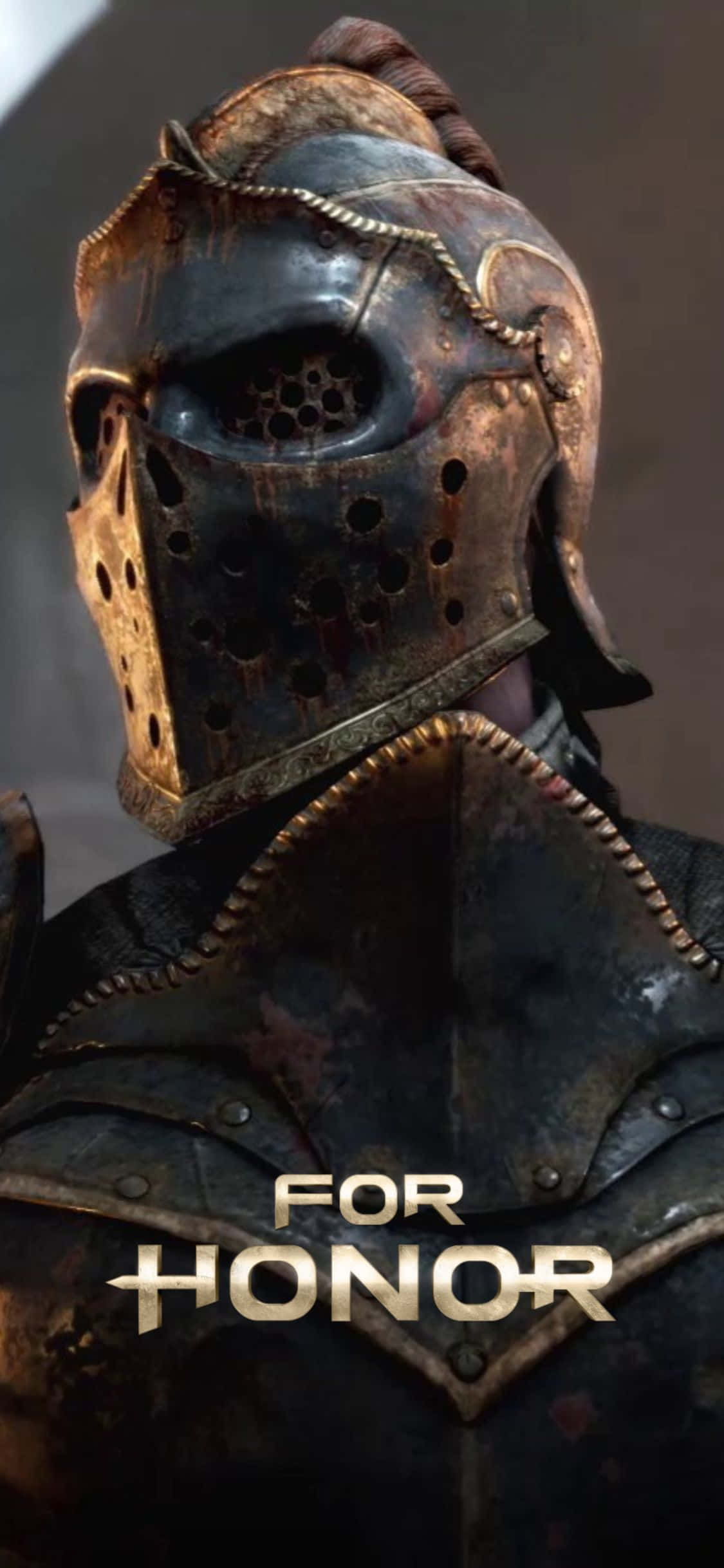 мъж в броня с думите for honor Тапет