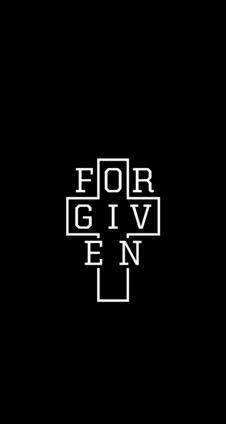 Черно-бял кръст Forgiven за iPhone Тапет