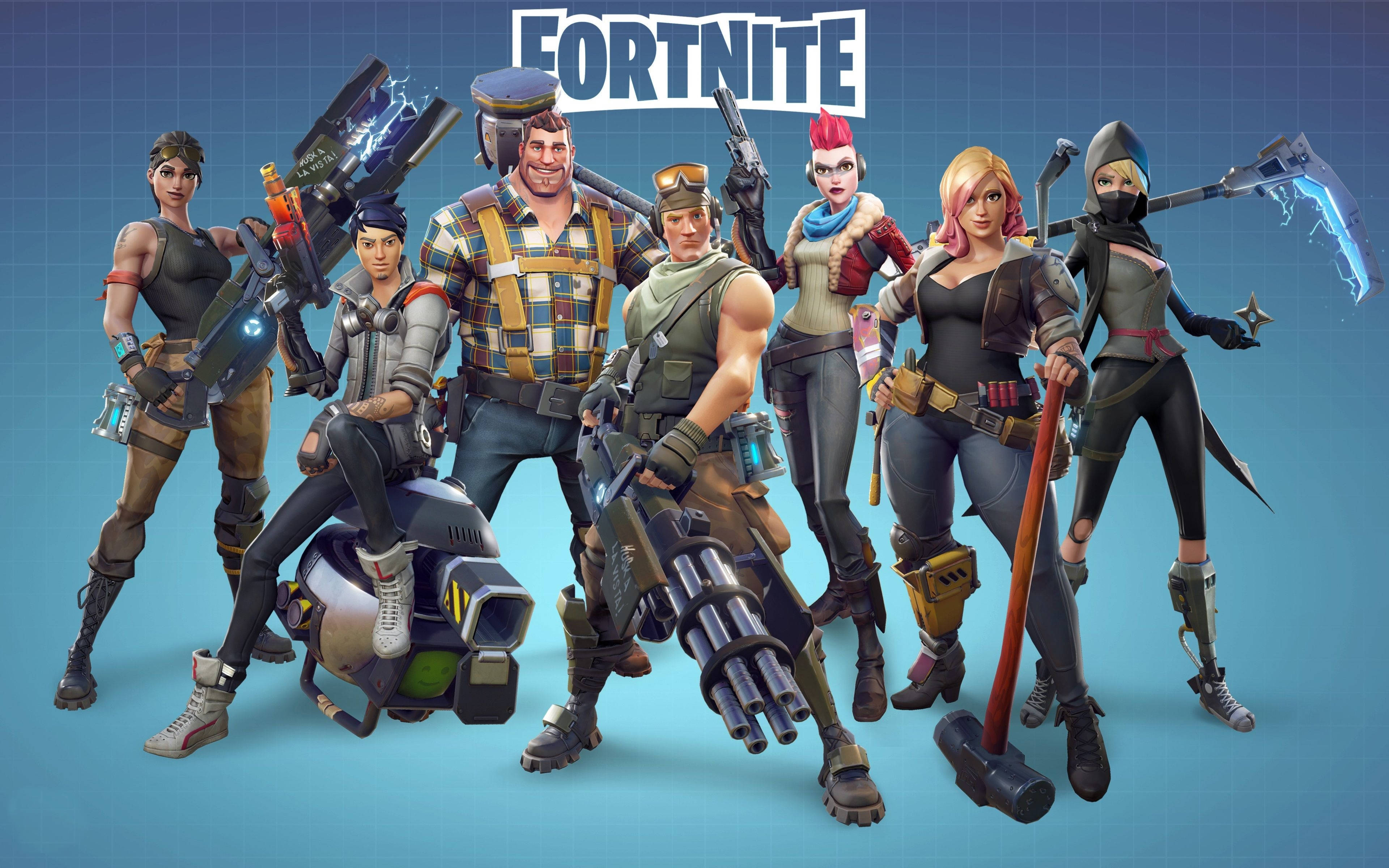Интересен плакат с костюми от Fortnite Тапет
