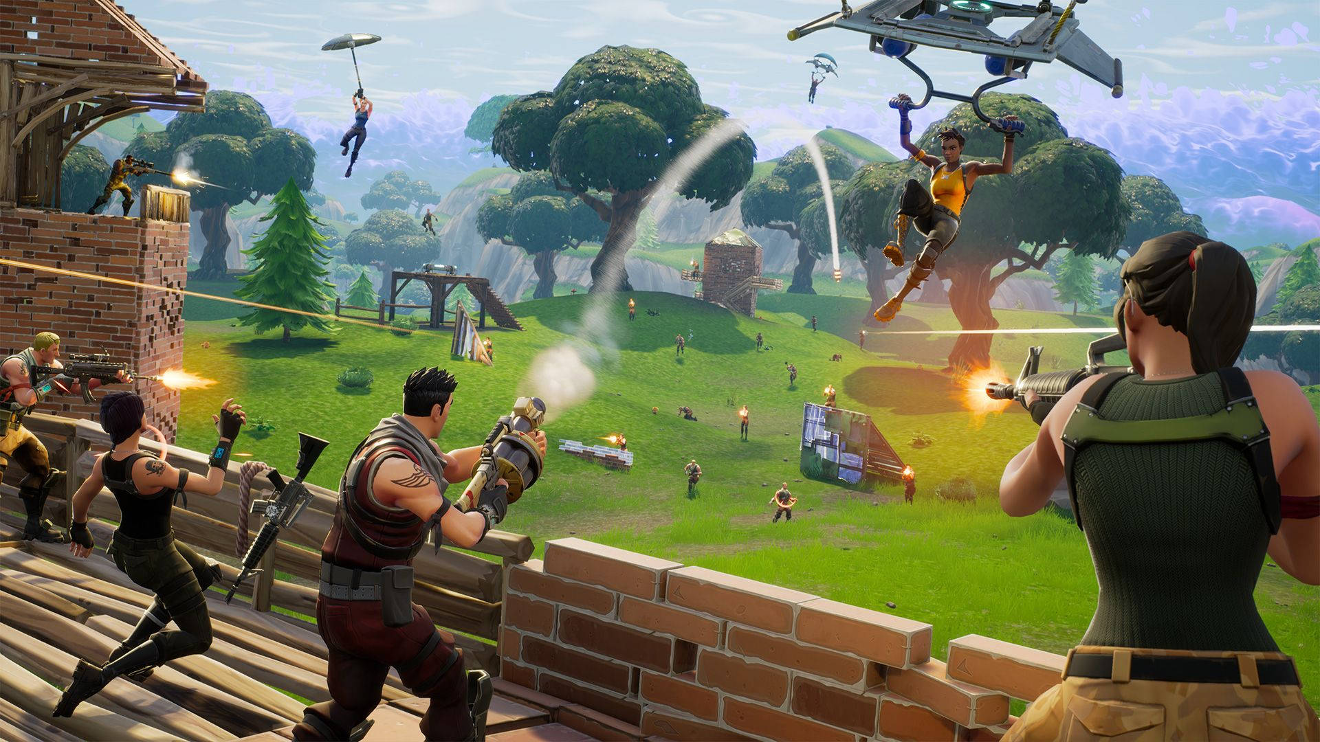 Нов Fortnite battle royale режим 50 срещу 50 за ограничено време HD тапет. — Фортнайт Тапет