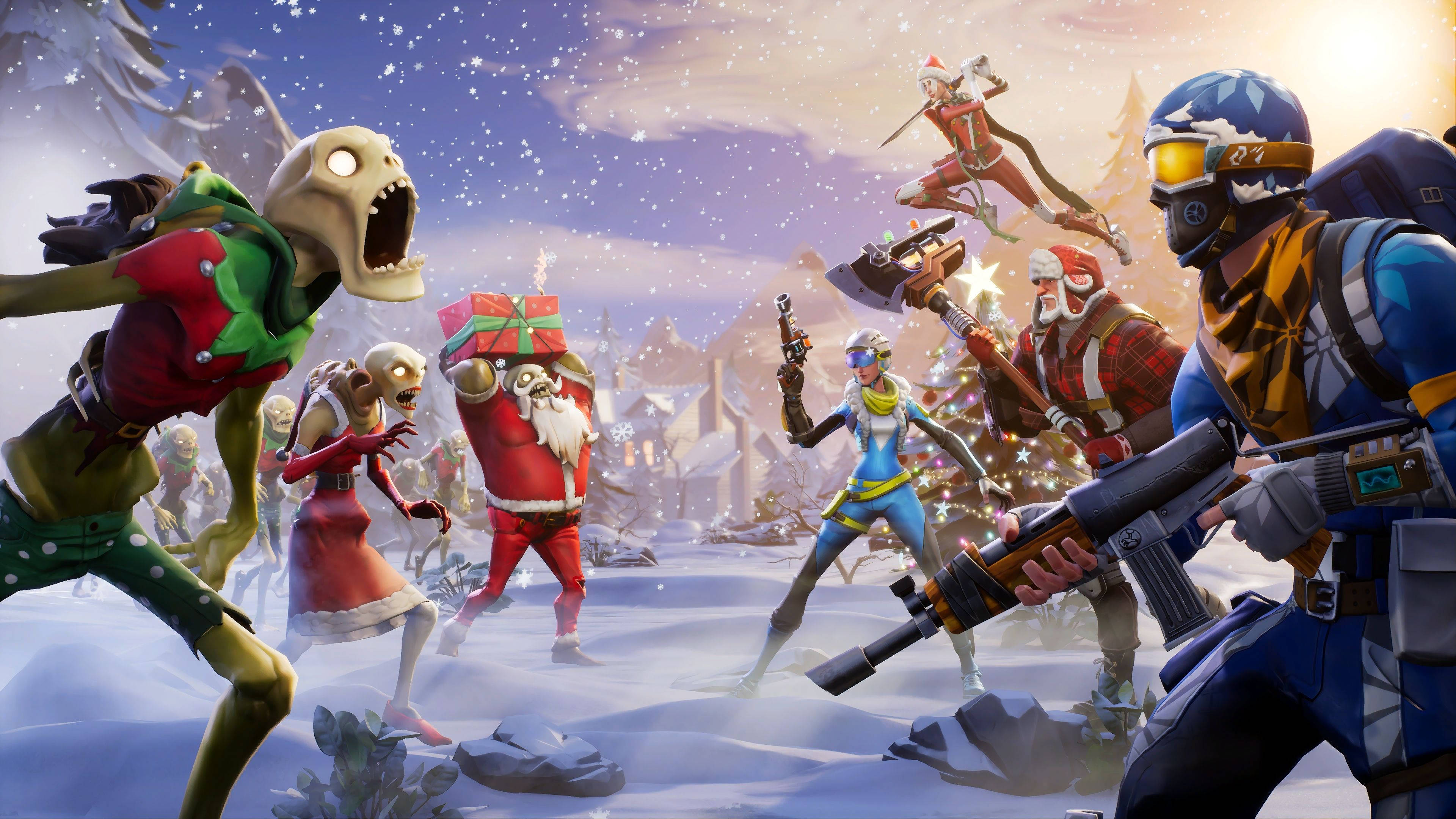 Оцелейте празниците с Fortnite Save the World Тапет