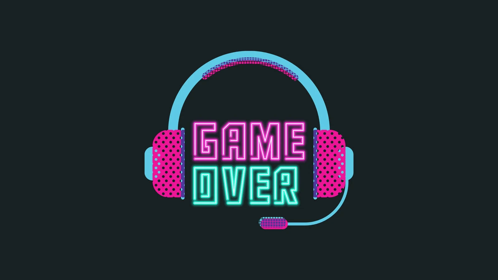 Гейминг десктоп тапет „Game Over“ с неон Тапет