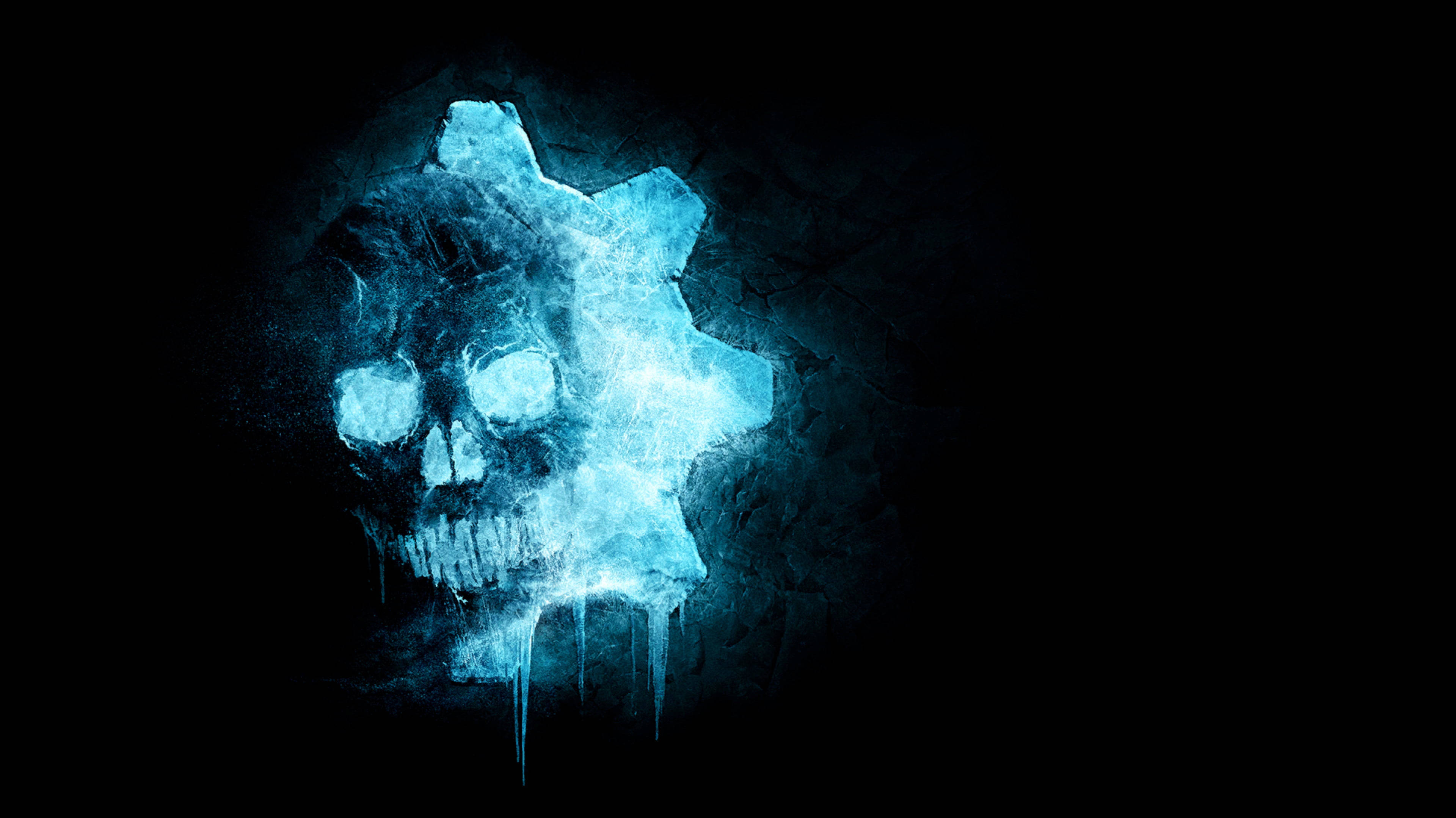 Gears 5 4K Син череп Тапет