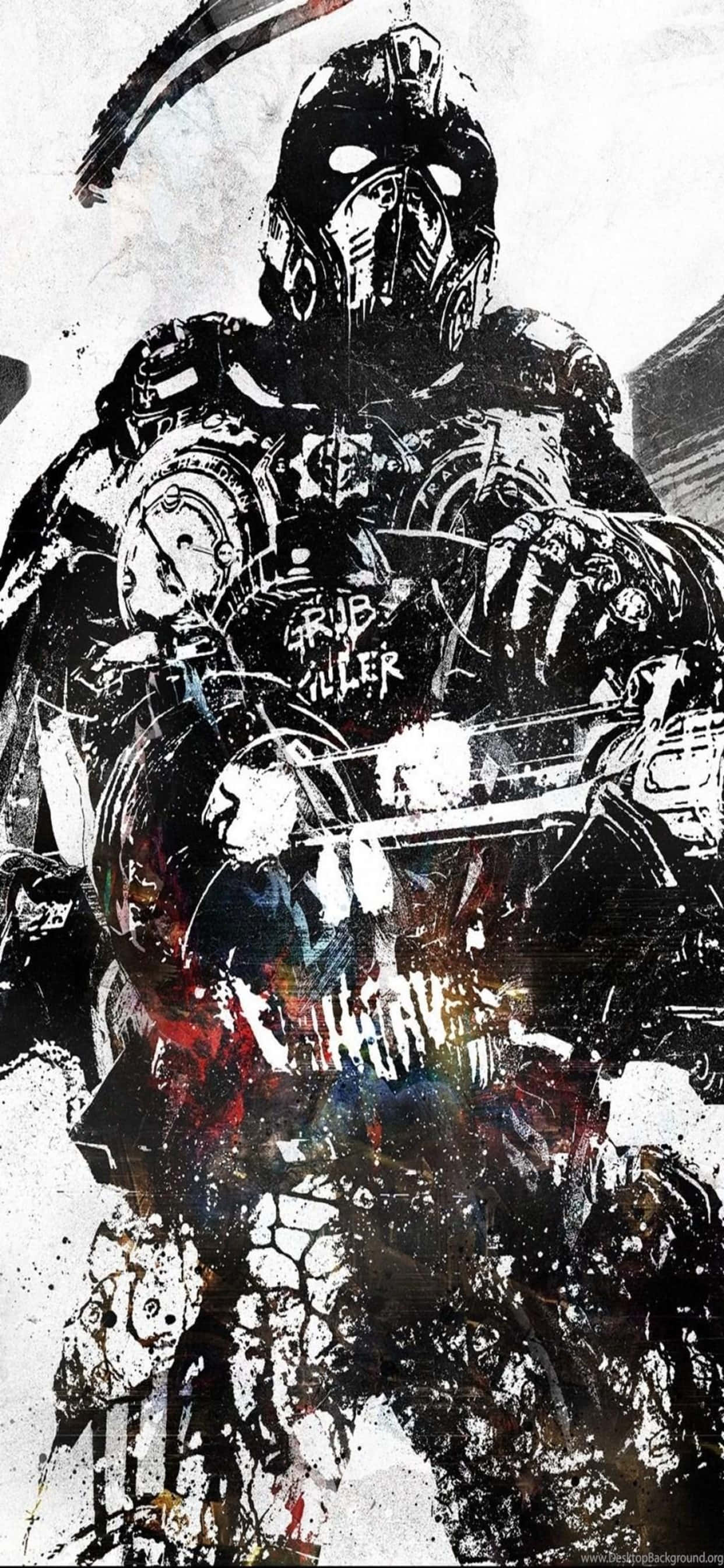 Вълнуващо действие от Gears of War 5 на iPhone XS Max Тапет