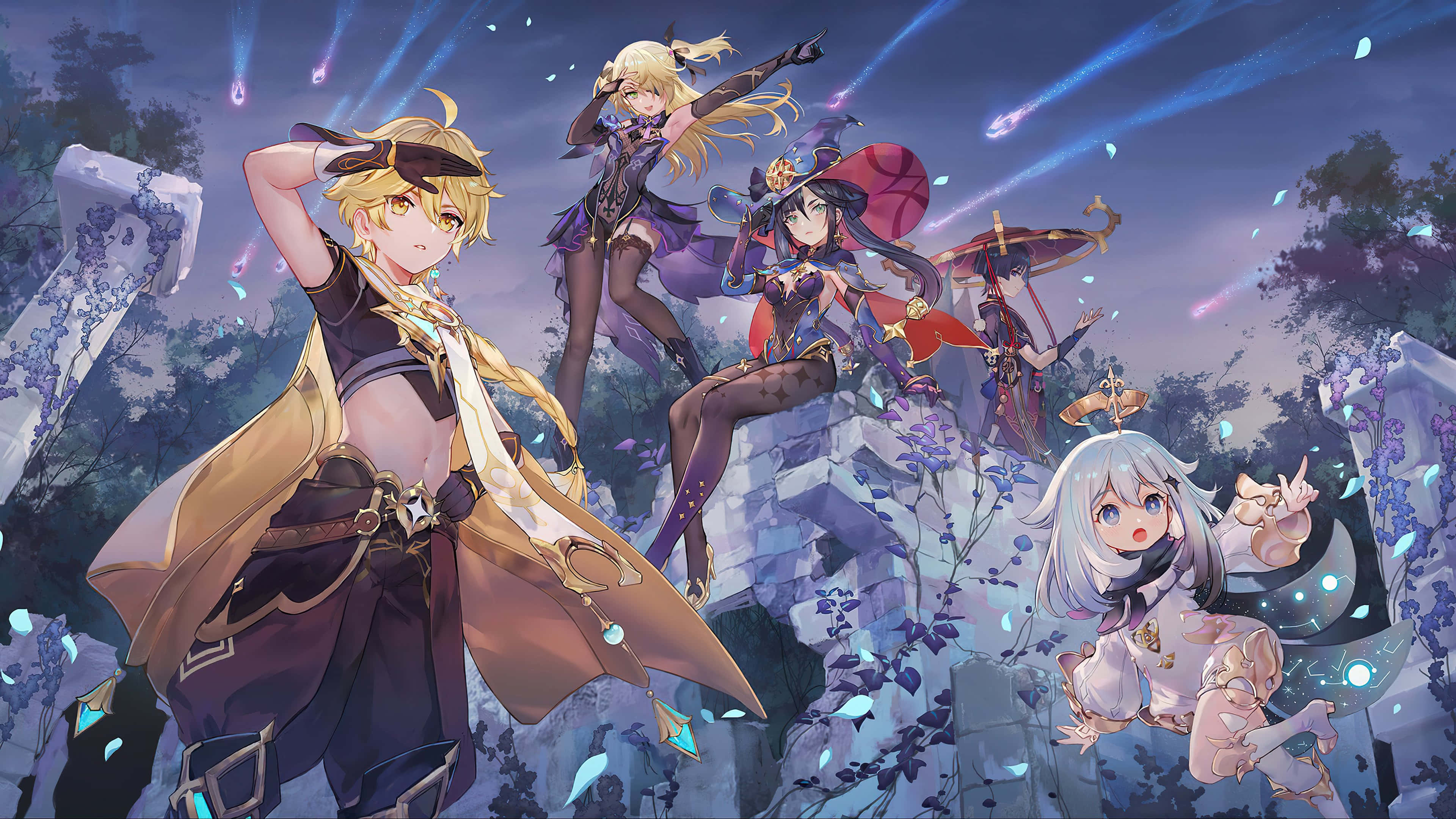 Изследвайте Тейват с Genshin Impact Тапет
