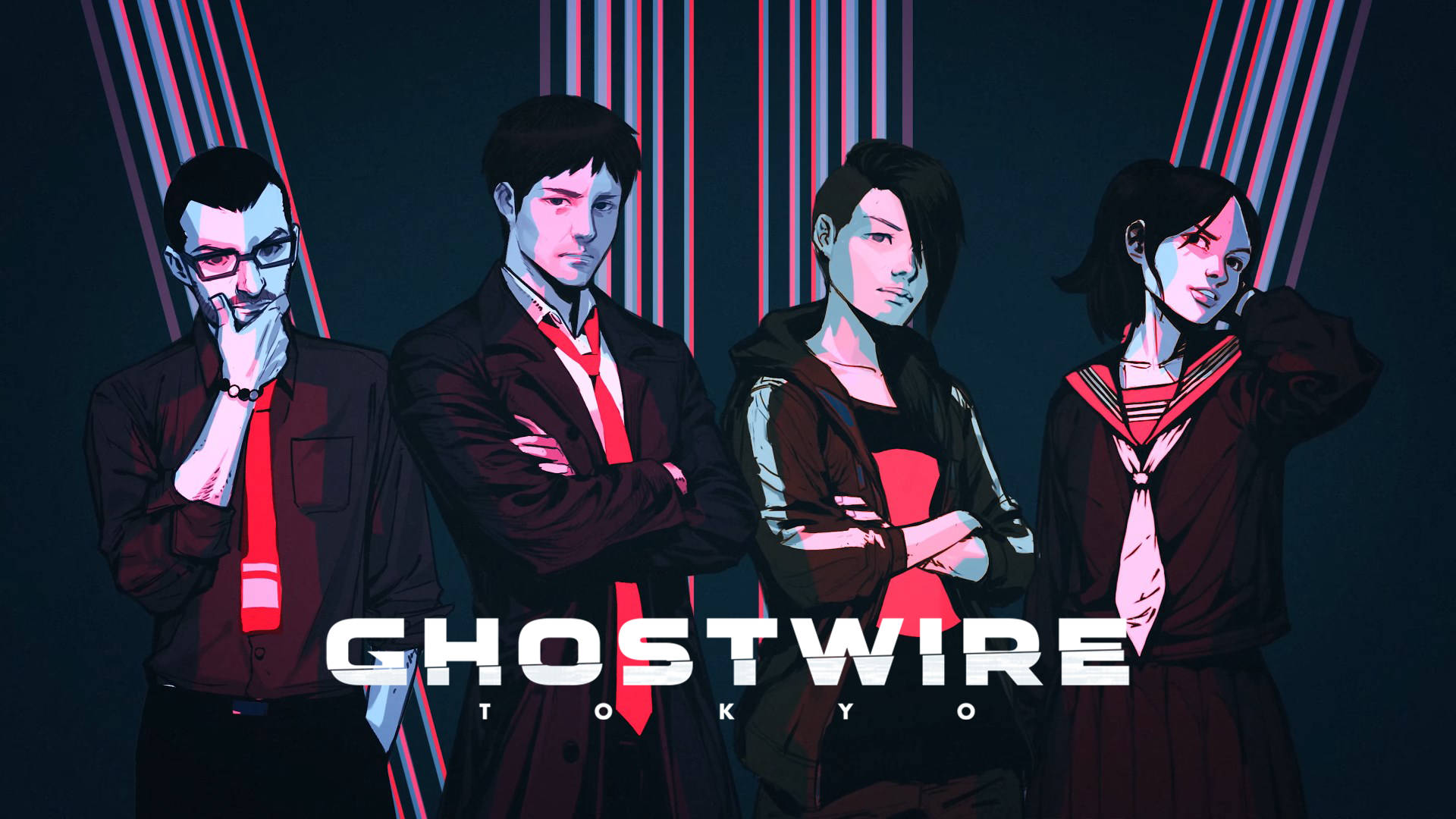 Мистериозни човешки врагове в игра Ghostwire Tokyo Тапет