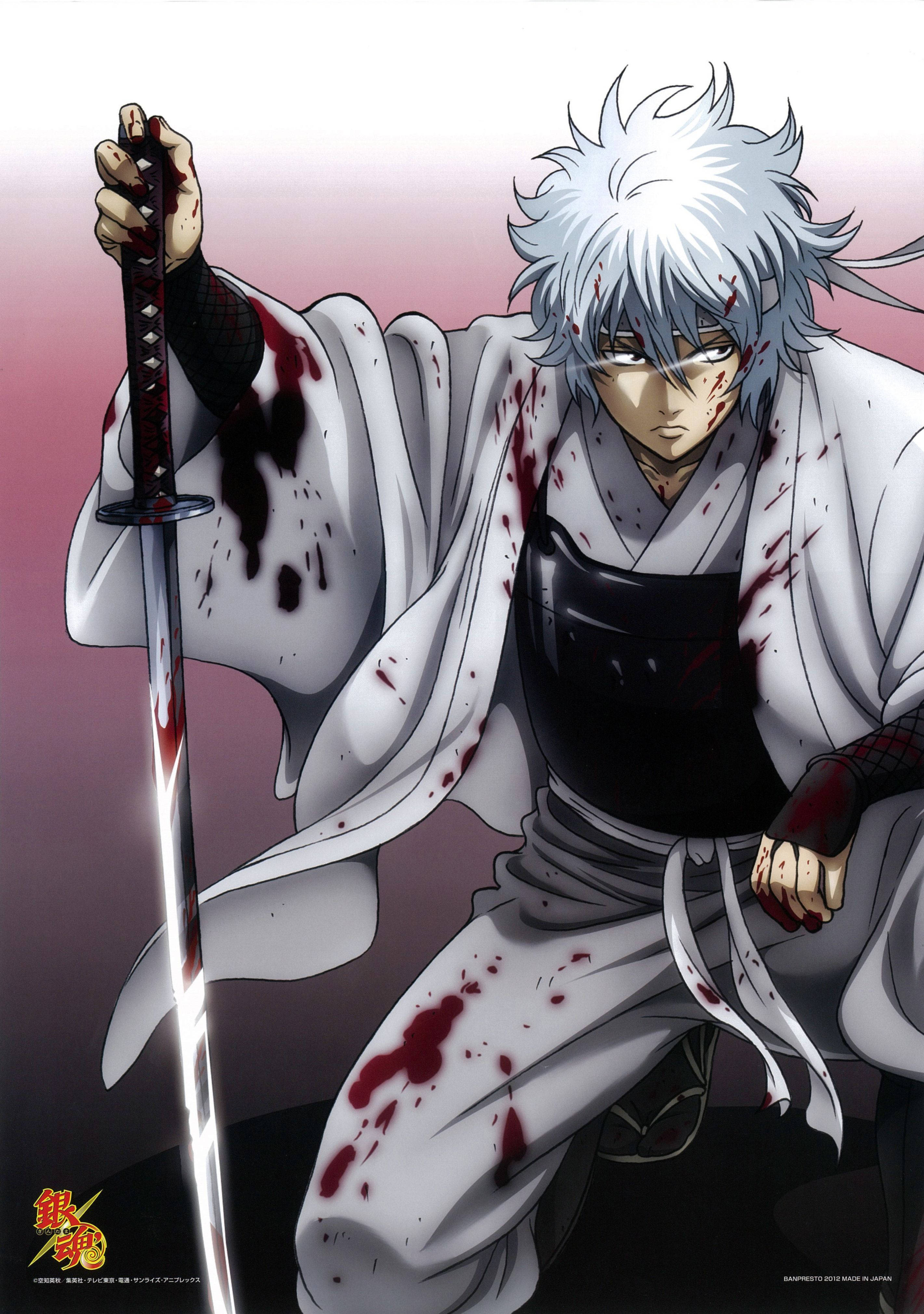 Кървав Гинтоки от Gintama, колени един Тапет
