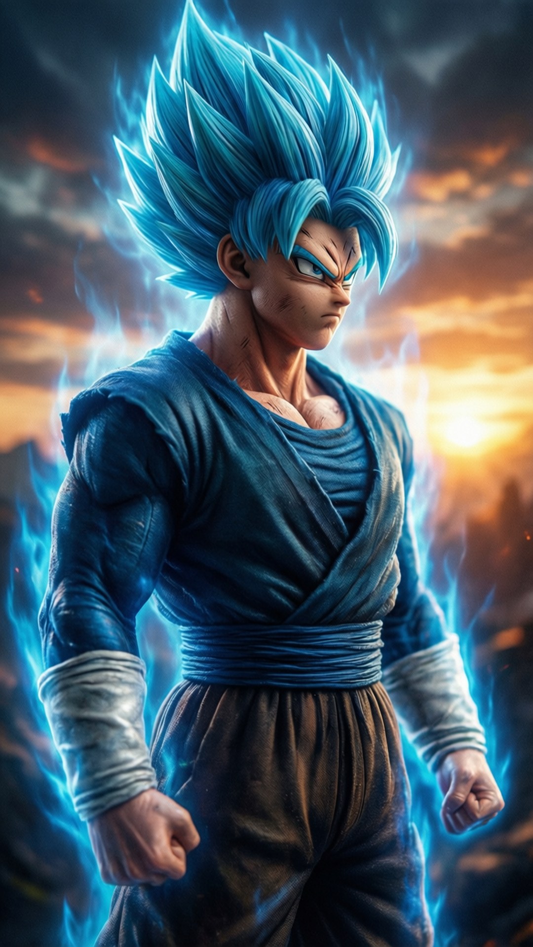 Gogeta Blue в готовност за битка Тапет