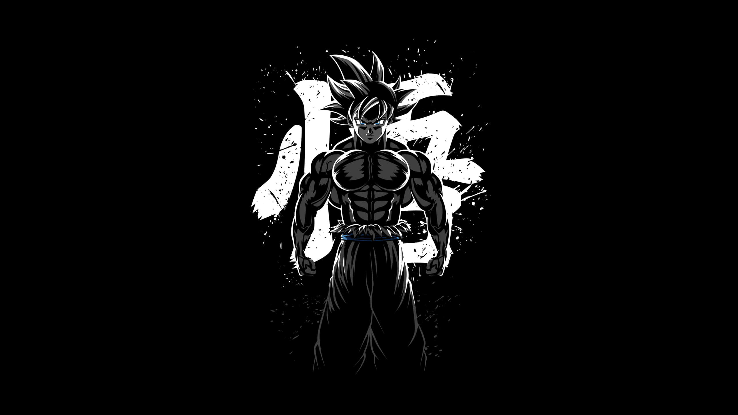 Черно-бял Goku 1440p AMOLED фон Тапет