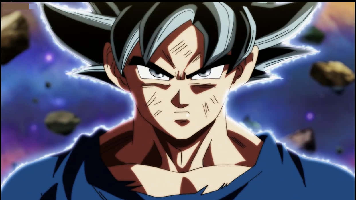 Goku Ultra Instinct с интензивен поглед Тапет