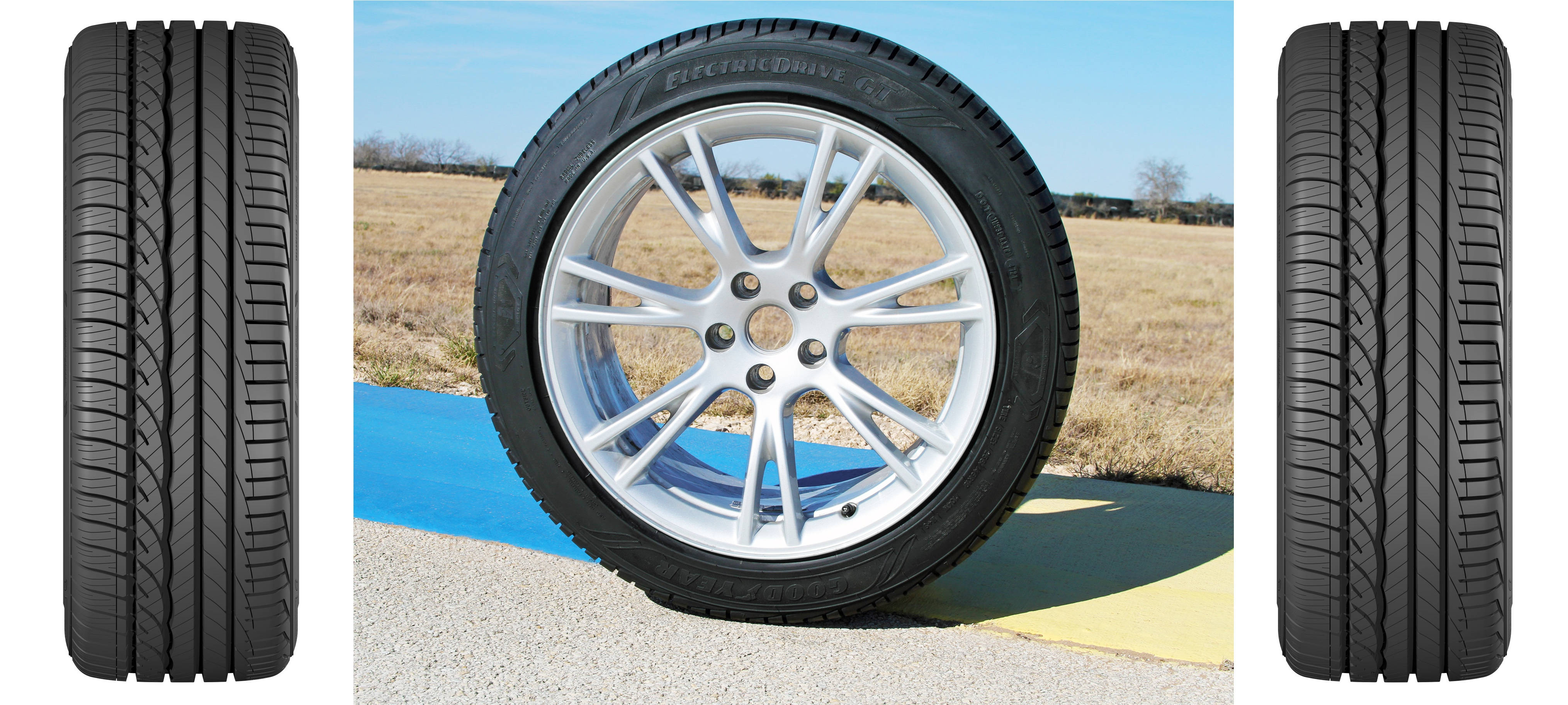 Гуми Goodyear, монтирани на Tesla Model Y Тапет