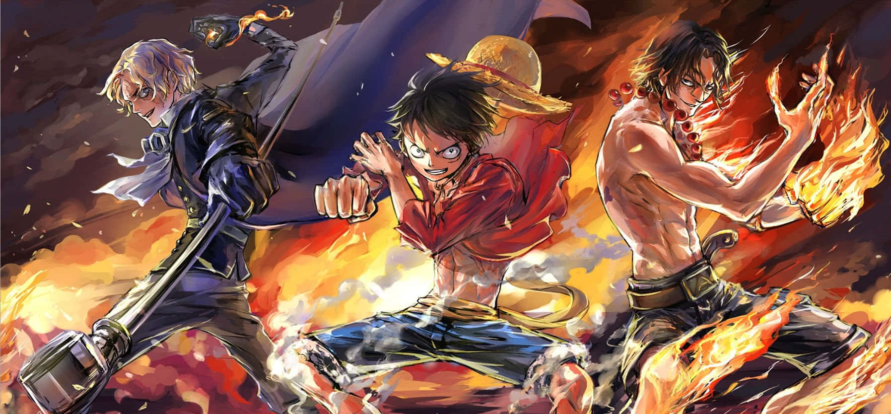 Google Аниме Пламтящ One Piece Тапет