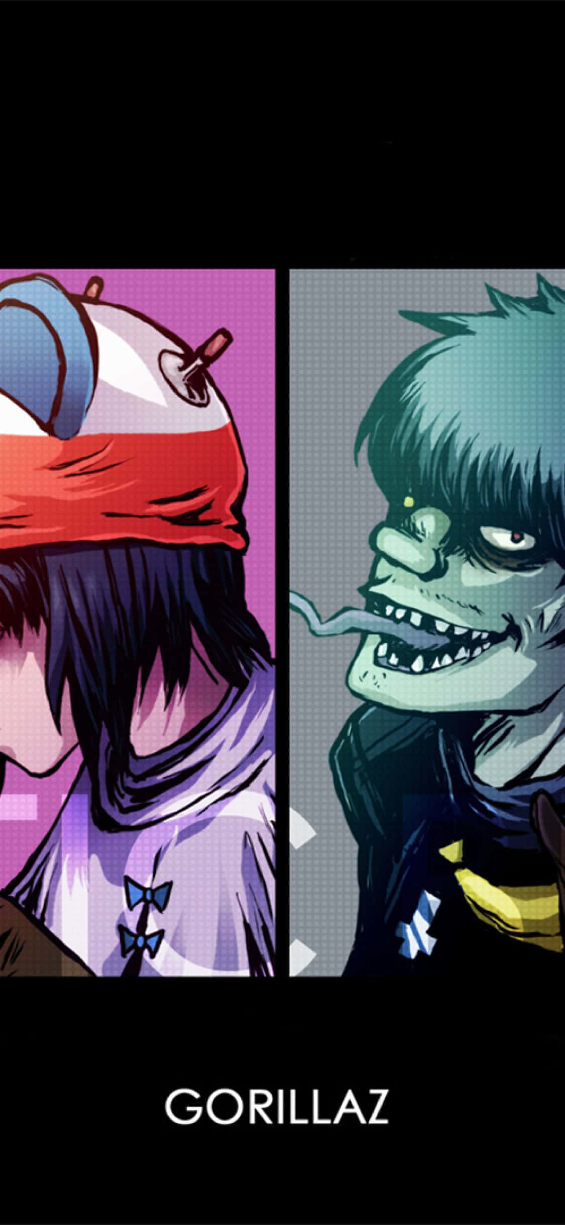 Gorillaz iPhone изрязано Murdoc и Noodle Тапет