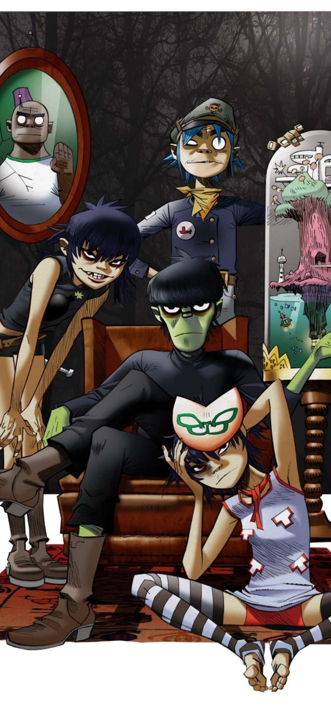 Gorillaz iPhone Фанарт с Murdoc в Центра Тапет