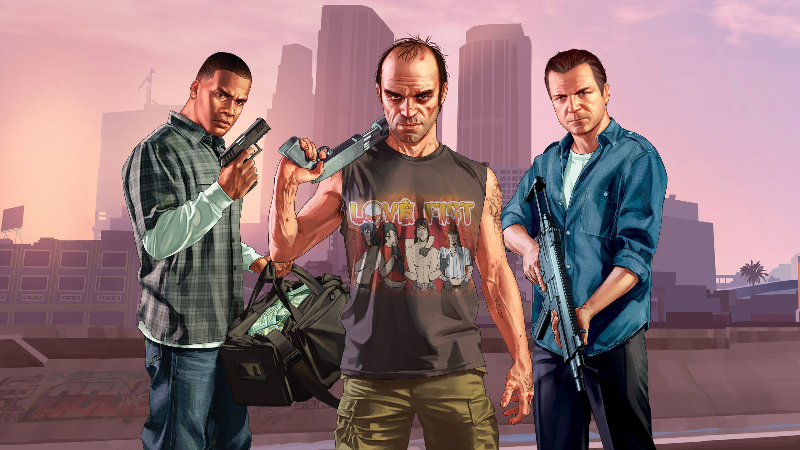 GTA 5 2560x1440 Лоши Герои Тапет