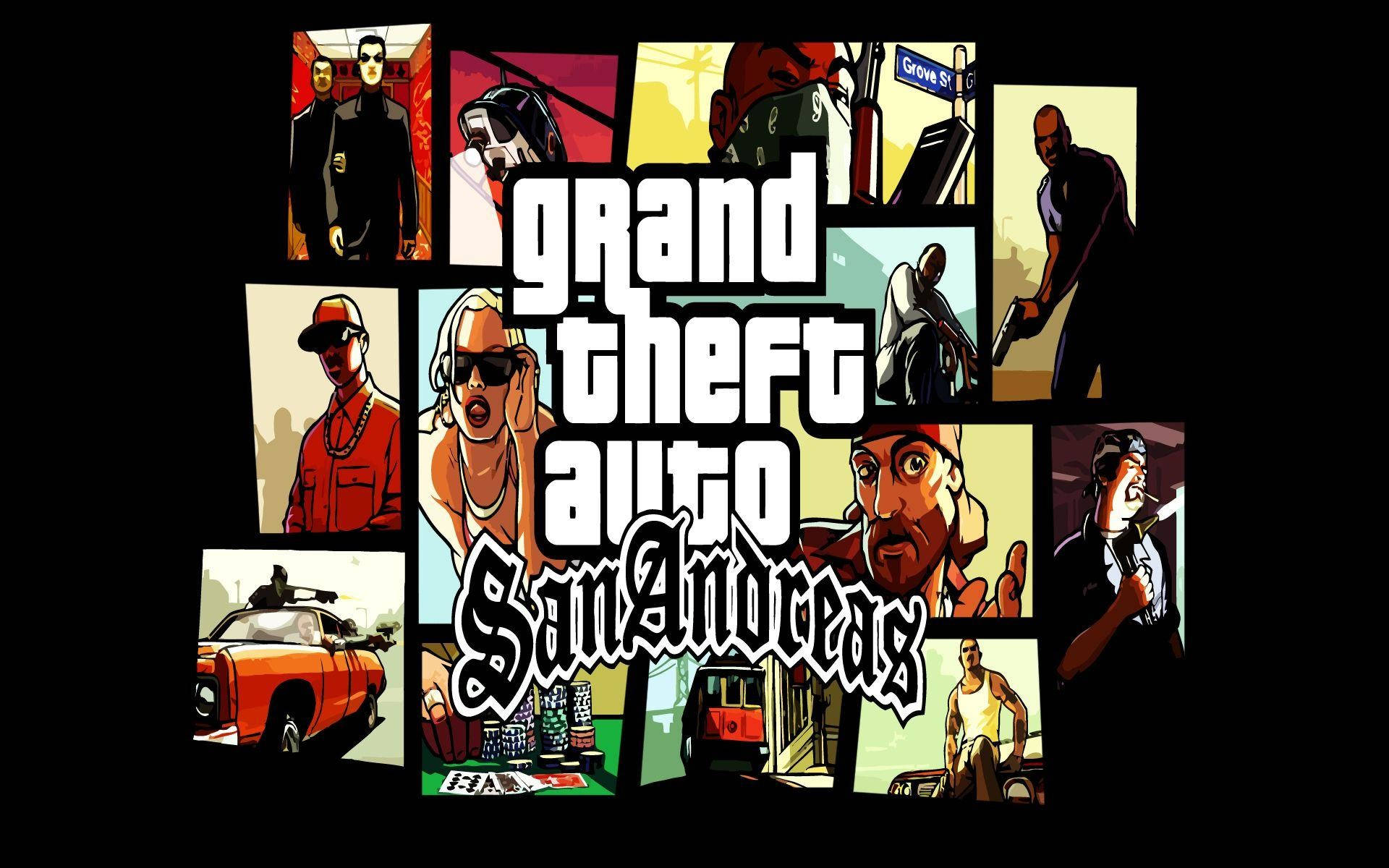 Колаж постер GTA SA 4K Тапет