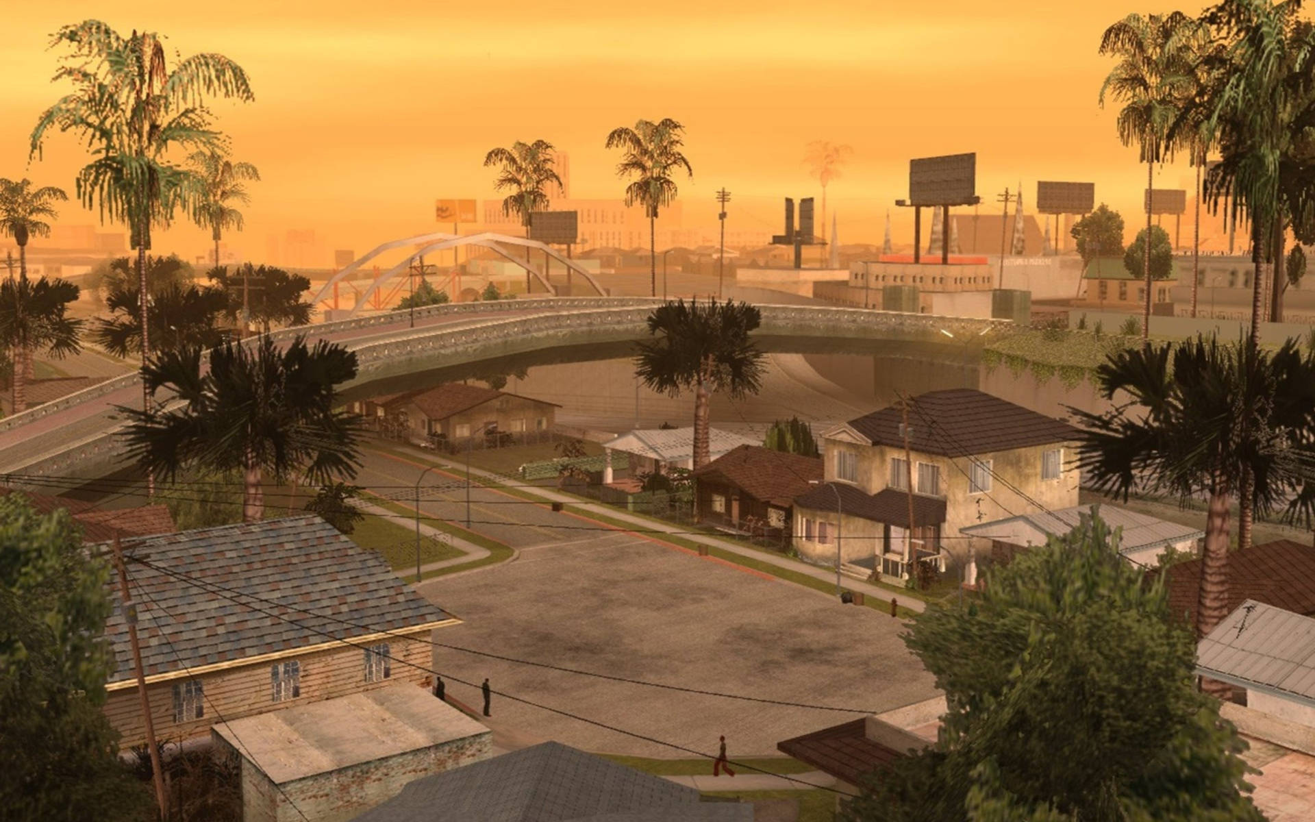 GTA SA 4K Залез над града Тапет