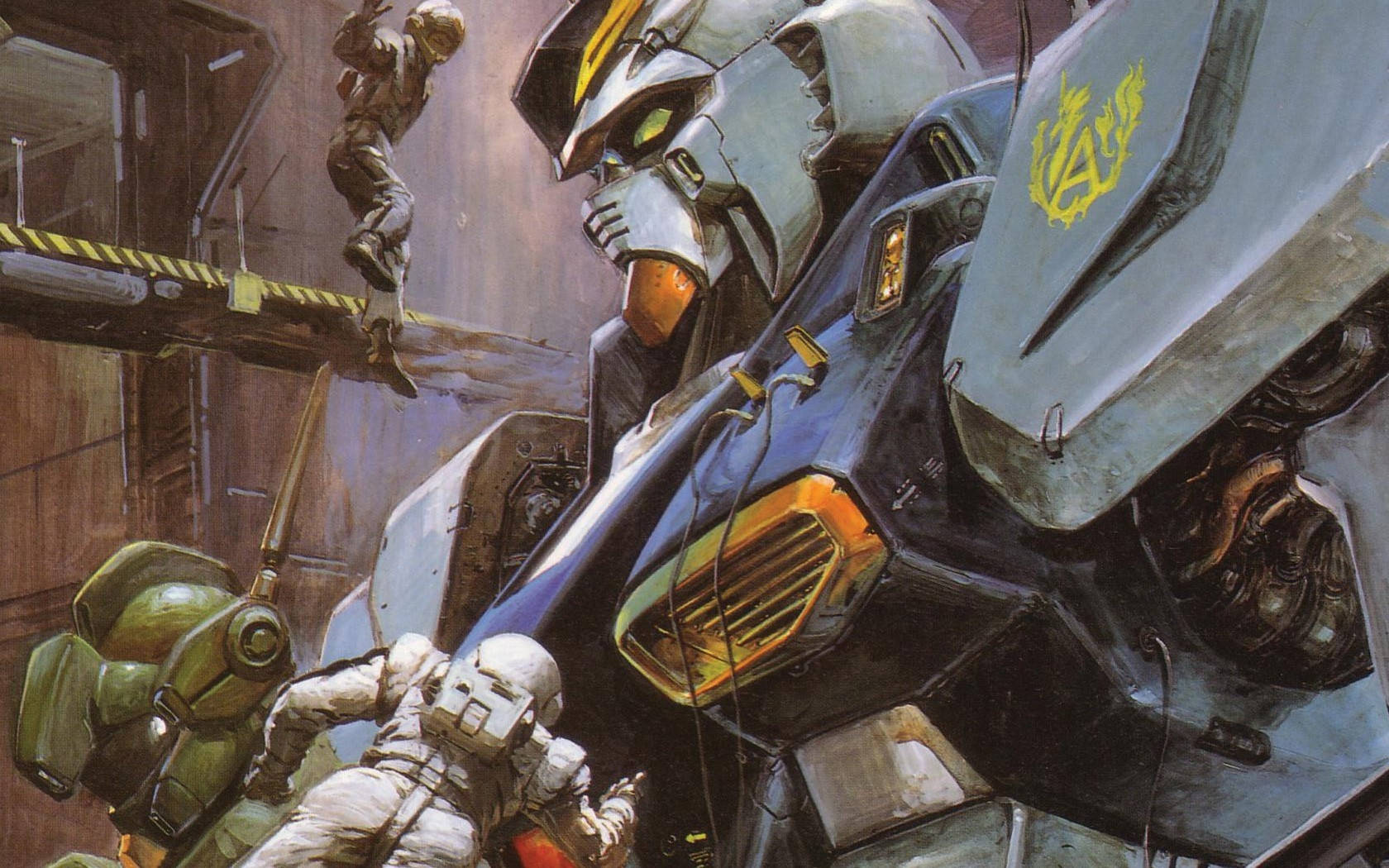 Ремонт на мобилен костюм Gundam Тапет