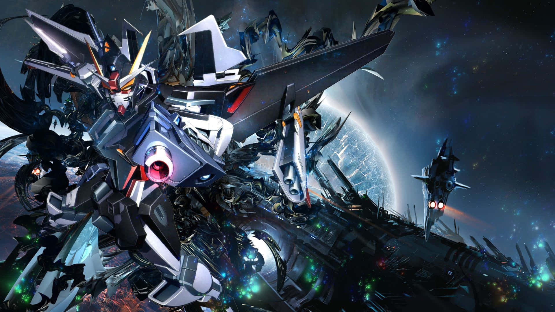 Син Gundam за работен плот Тапет