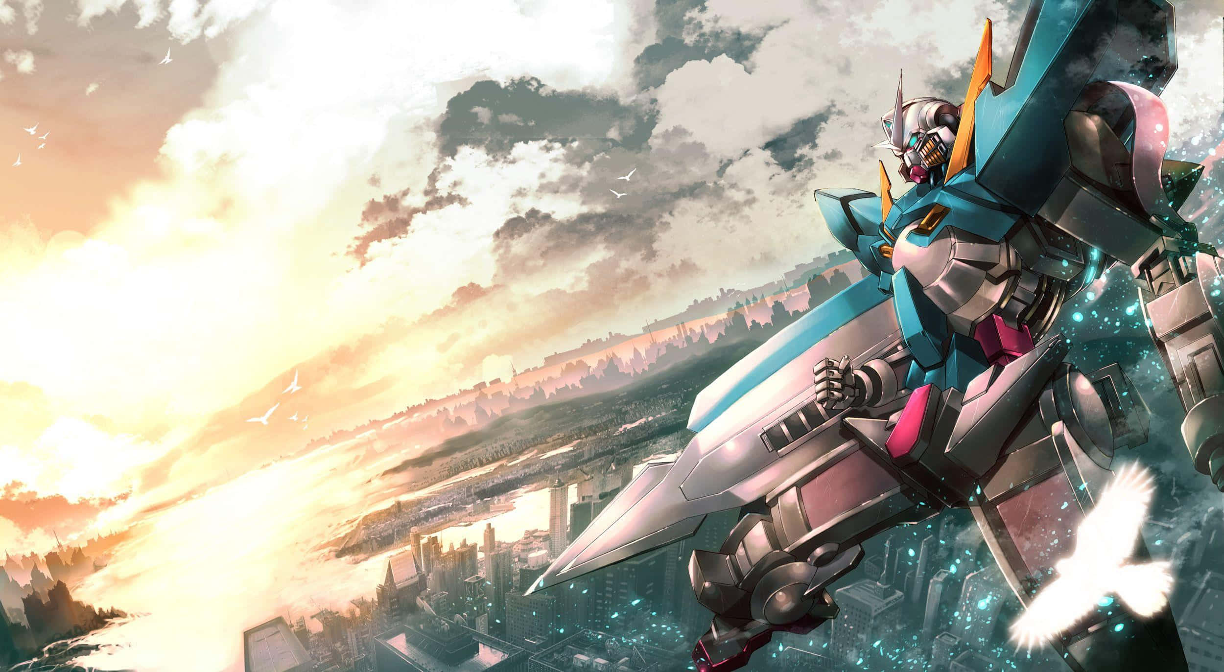 Тюркоазен Gundam за десктоп Тапет