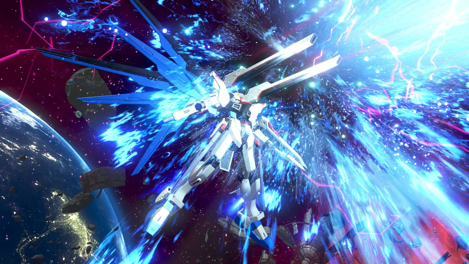 Бял Gundam за работен плот Тапет