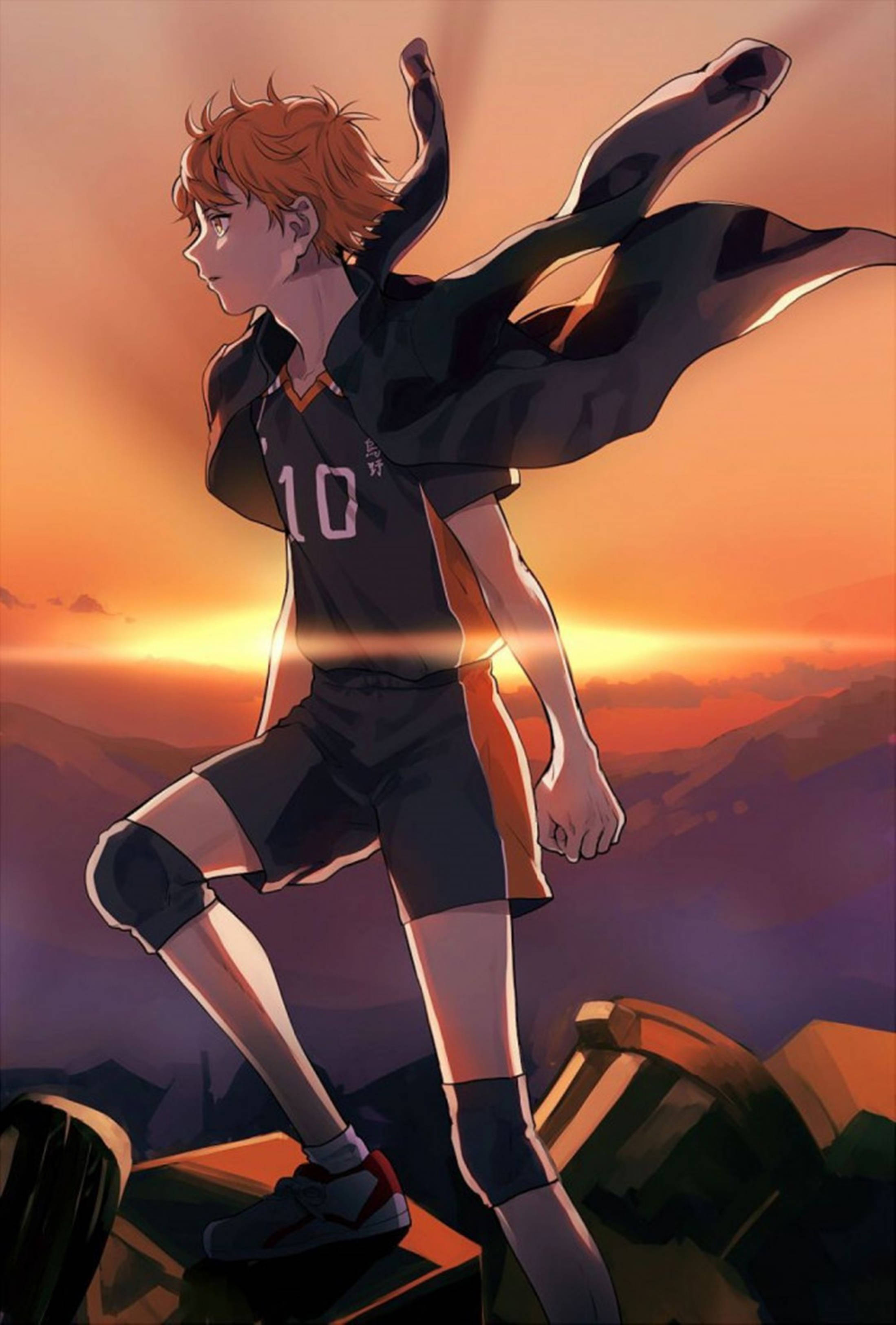 Haikyuu 4K Хината залез Тапет