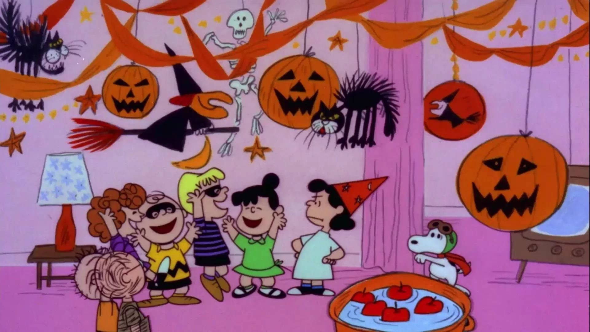 Сладко естетично Halloween парти с Peanuts Тапет
