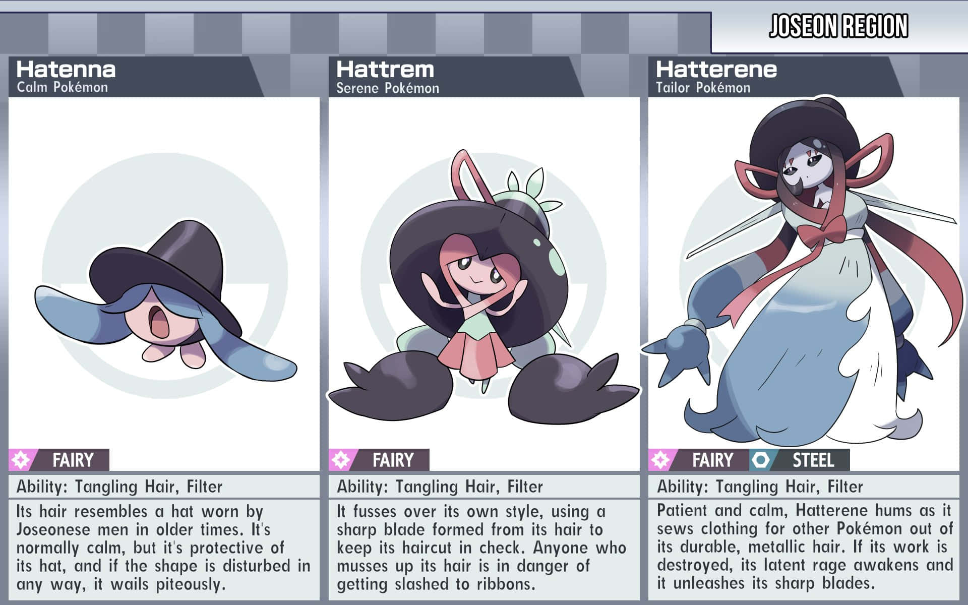Hatenna, Hattrem и Hatterene с описания Тапет