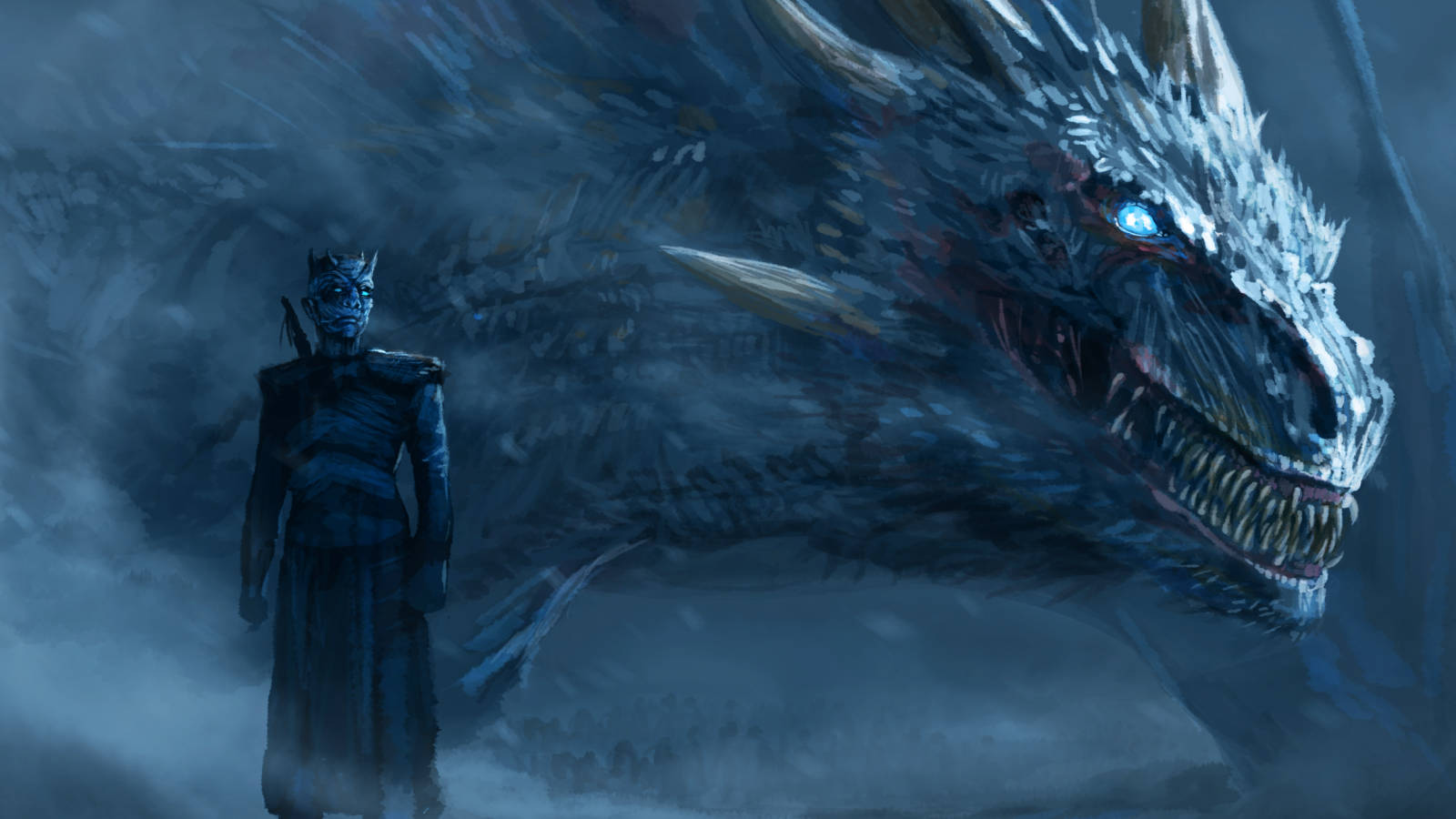 Кралът на нощ царува над тъмнината на зима в HBO's Game of Thrones. Тапет