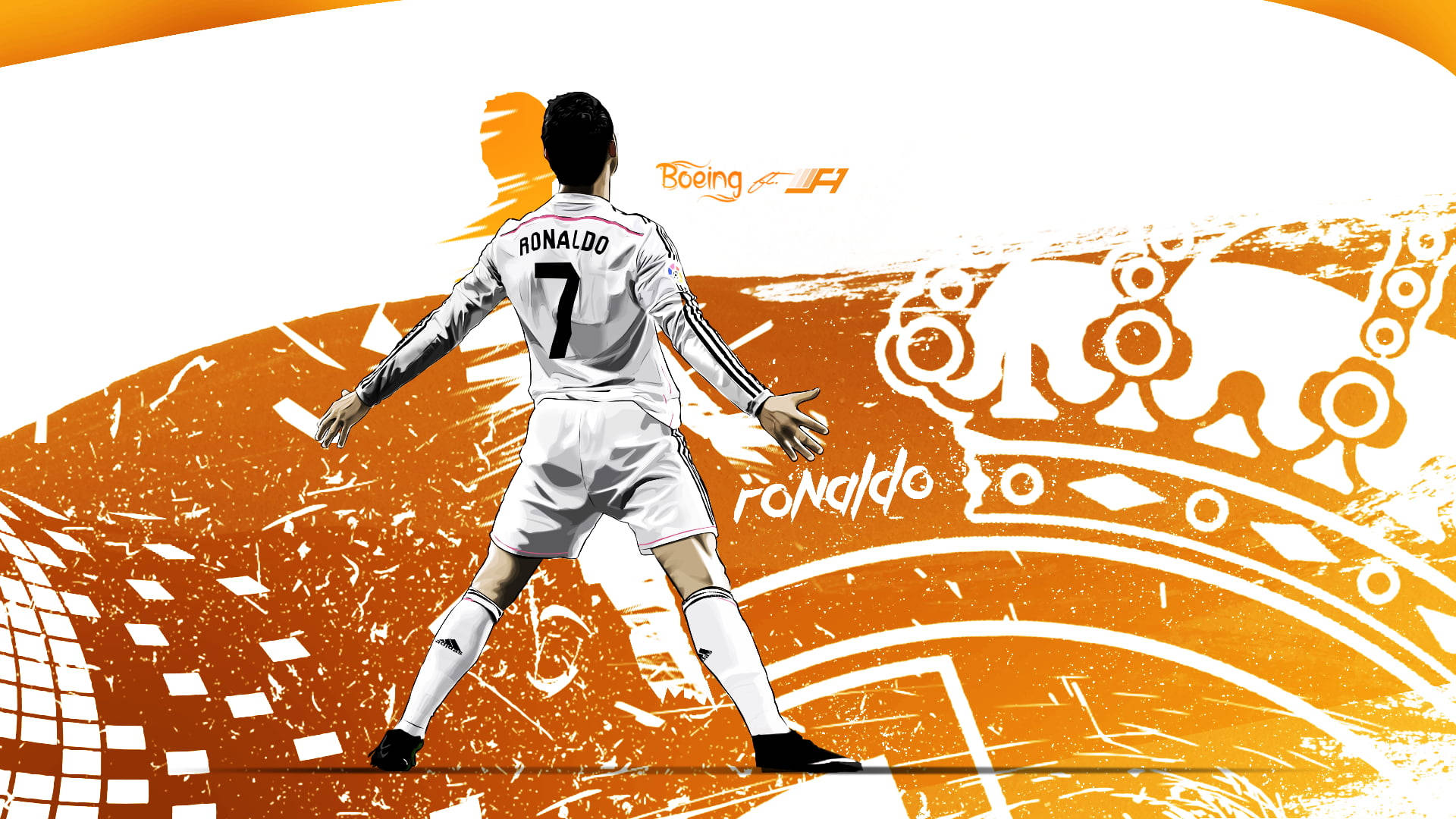 HD оранжево арт произведение на CR7 Тапет