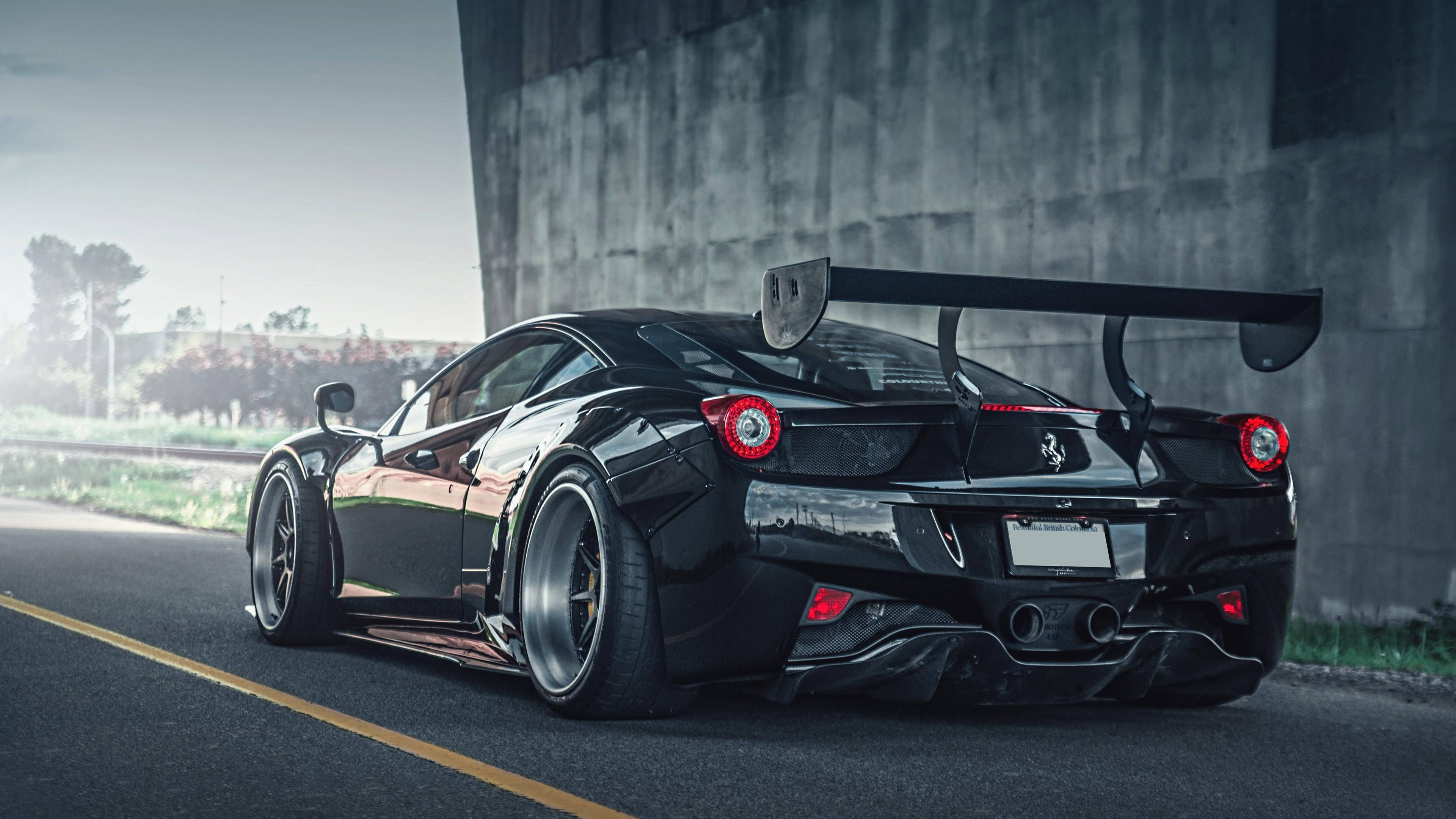 Черен автомобил HD Ferrari Тапет