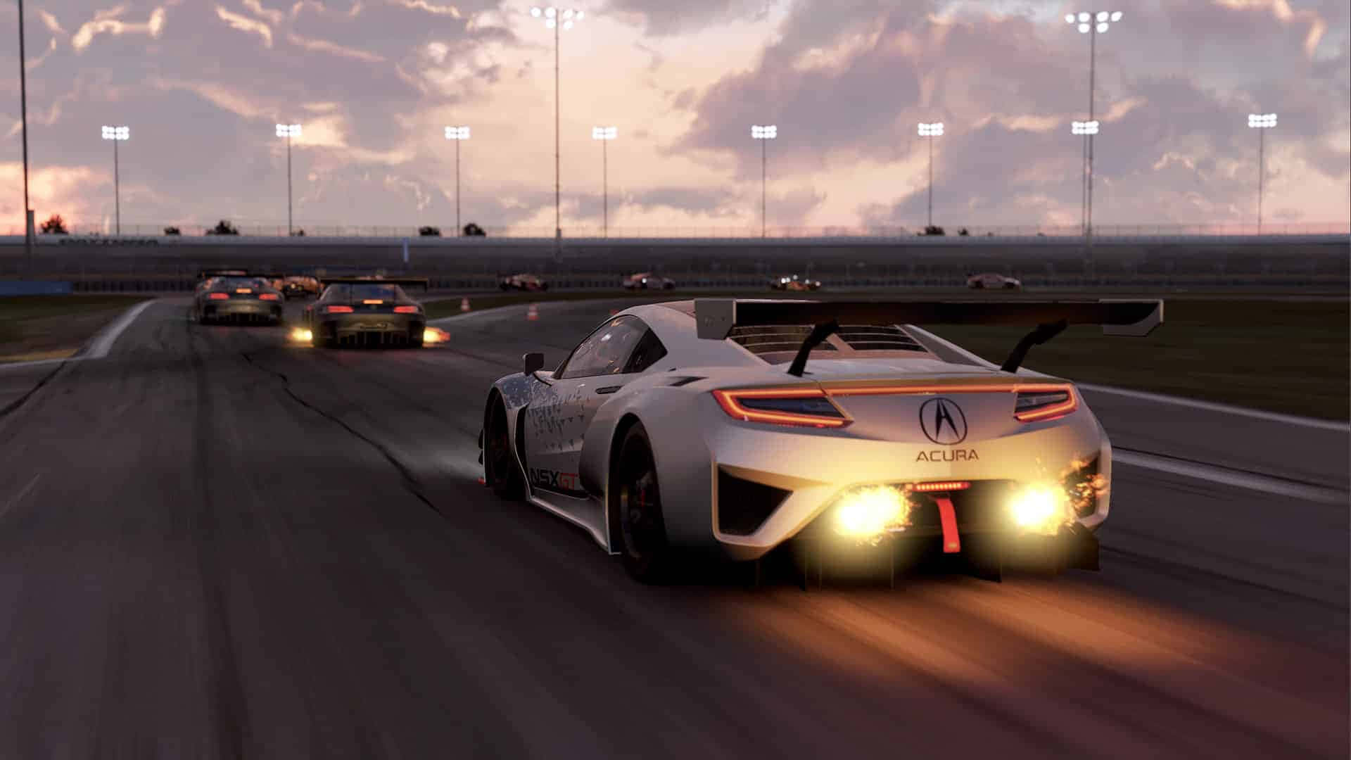 HD Project Cars Бял Спортивен Автомобил Пътен Фон Тапет