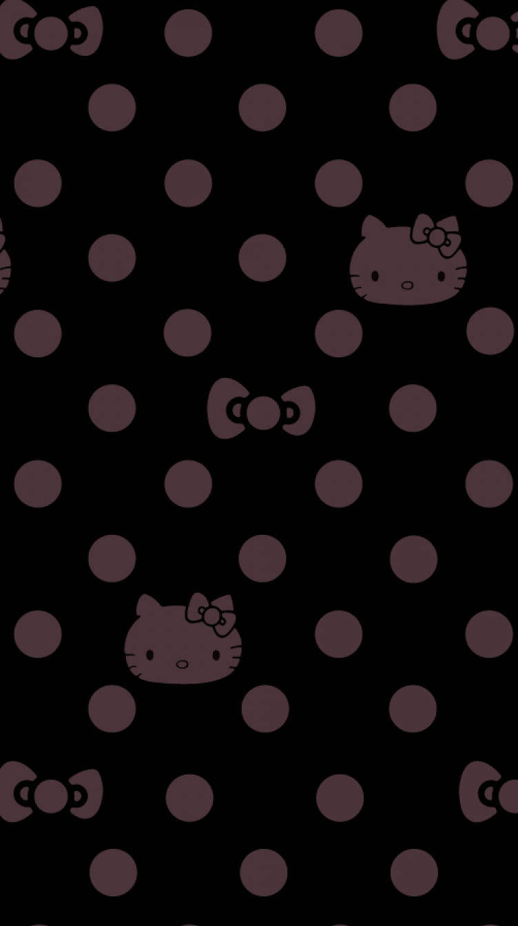 Черно и лилаво точки Hello Kitty Тапет