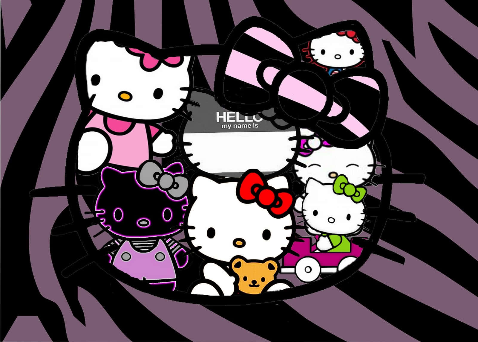 Емо Hello Kitty с мече Тапет