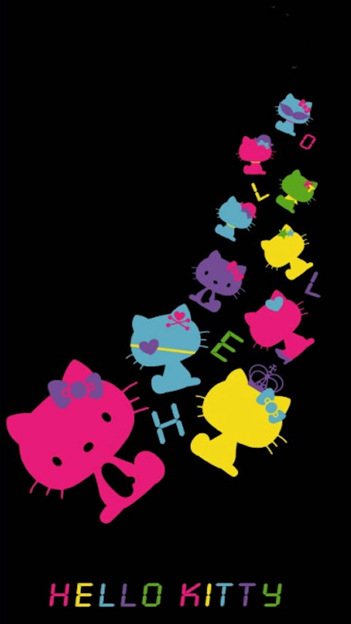 Игрива и мистериозна черна Hello Kitty Тапет