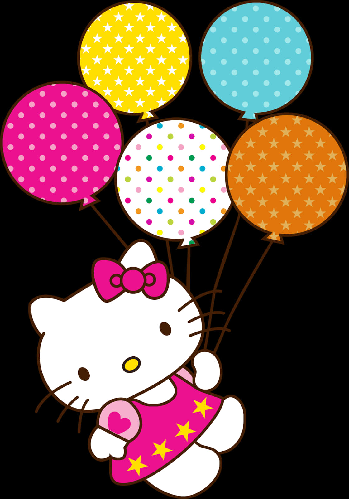 Hello Kitty с балони Тапет