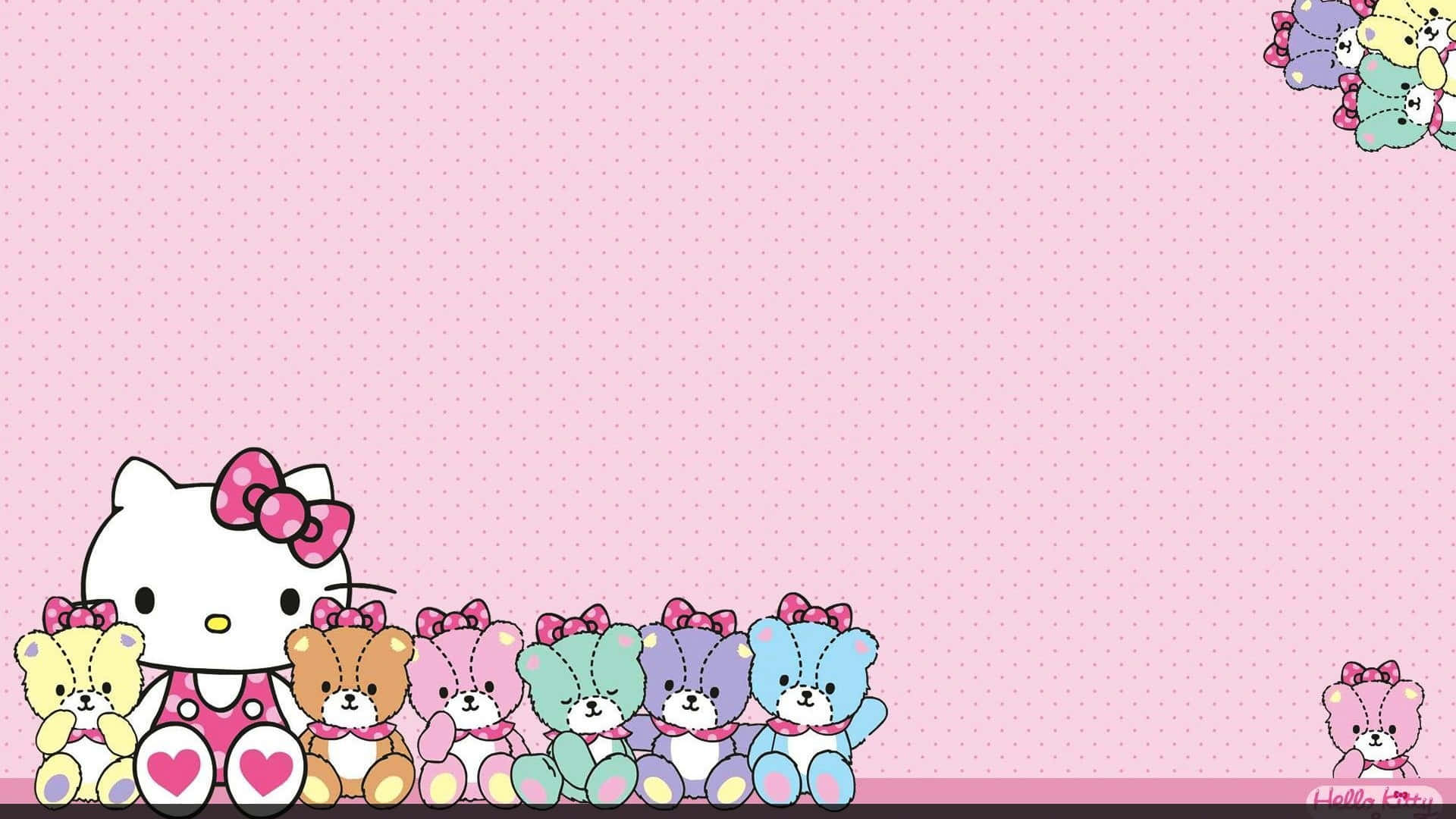 Hello Kitty с плюшевыми мишками Тапет