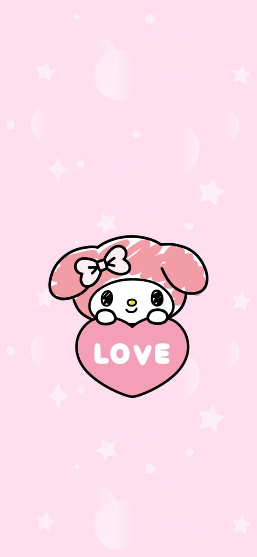 тапет на hello kitty с розов фон Тапет