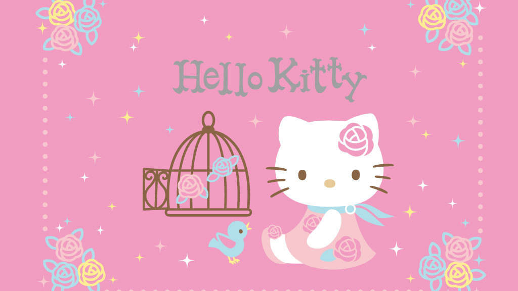 Hello Kitty Aesthetic освобождава птицата Тапет